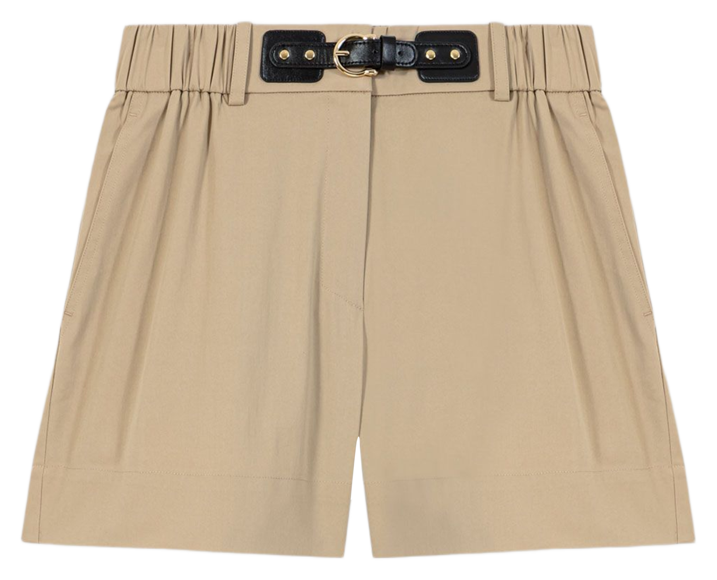 Straight cotton-blend shorts MAJE Beige