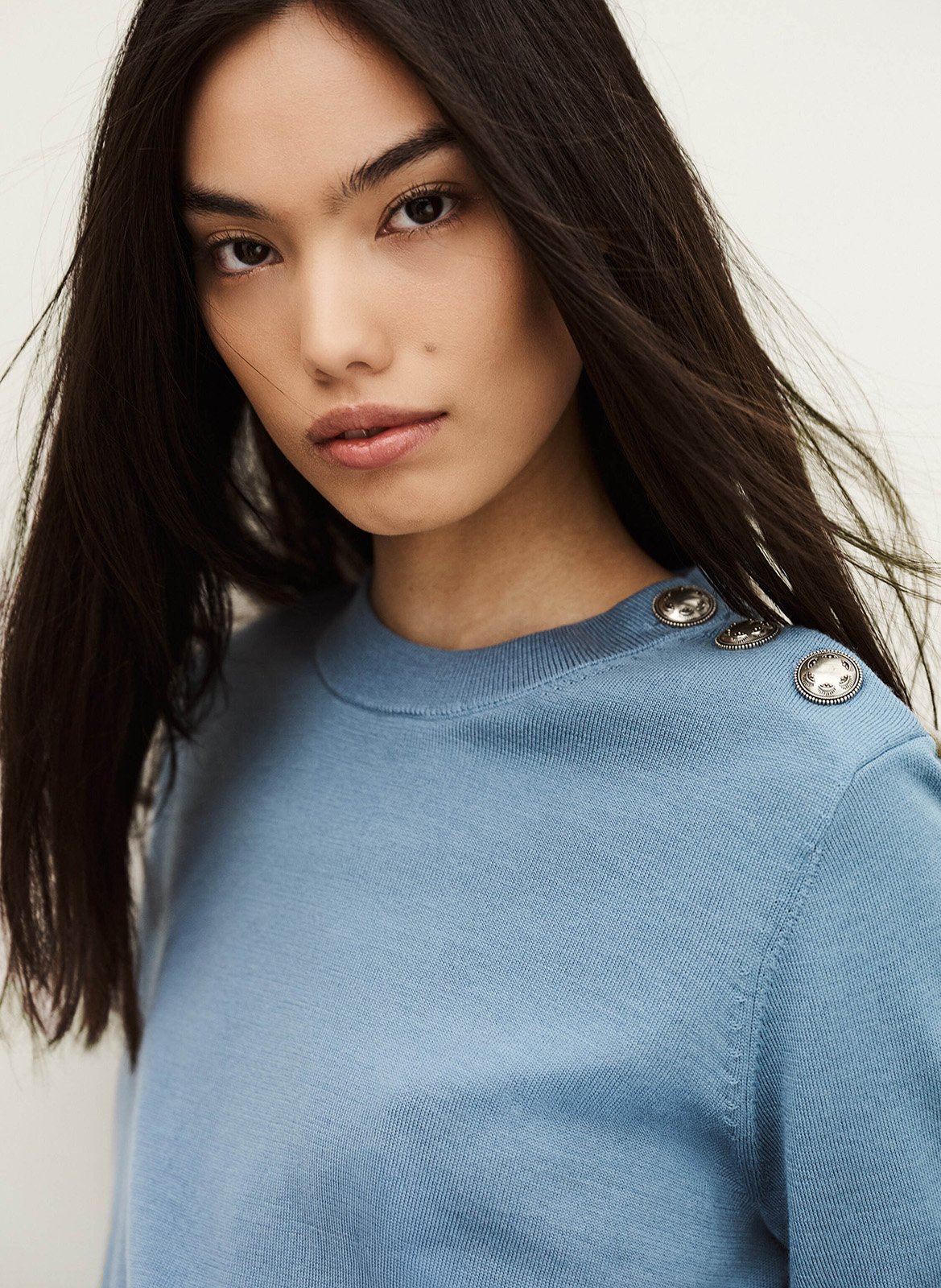 Straight round-neck wool sweater BA&SH Blue