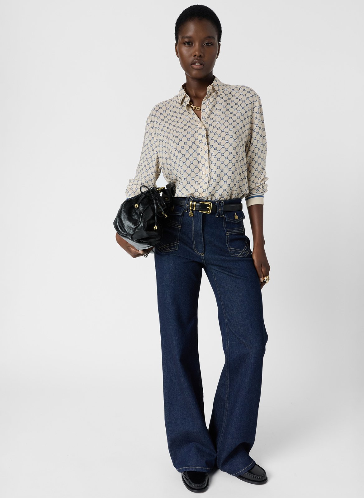 Chemise imprimée col montant GERARD DAREL Bleu