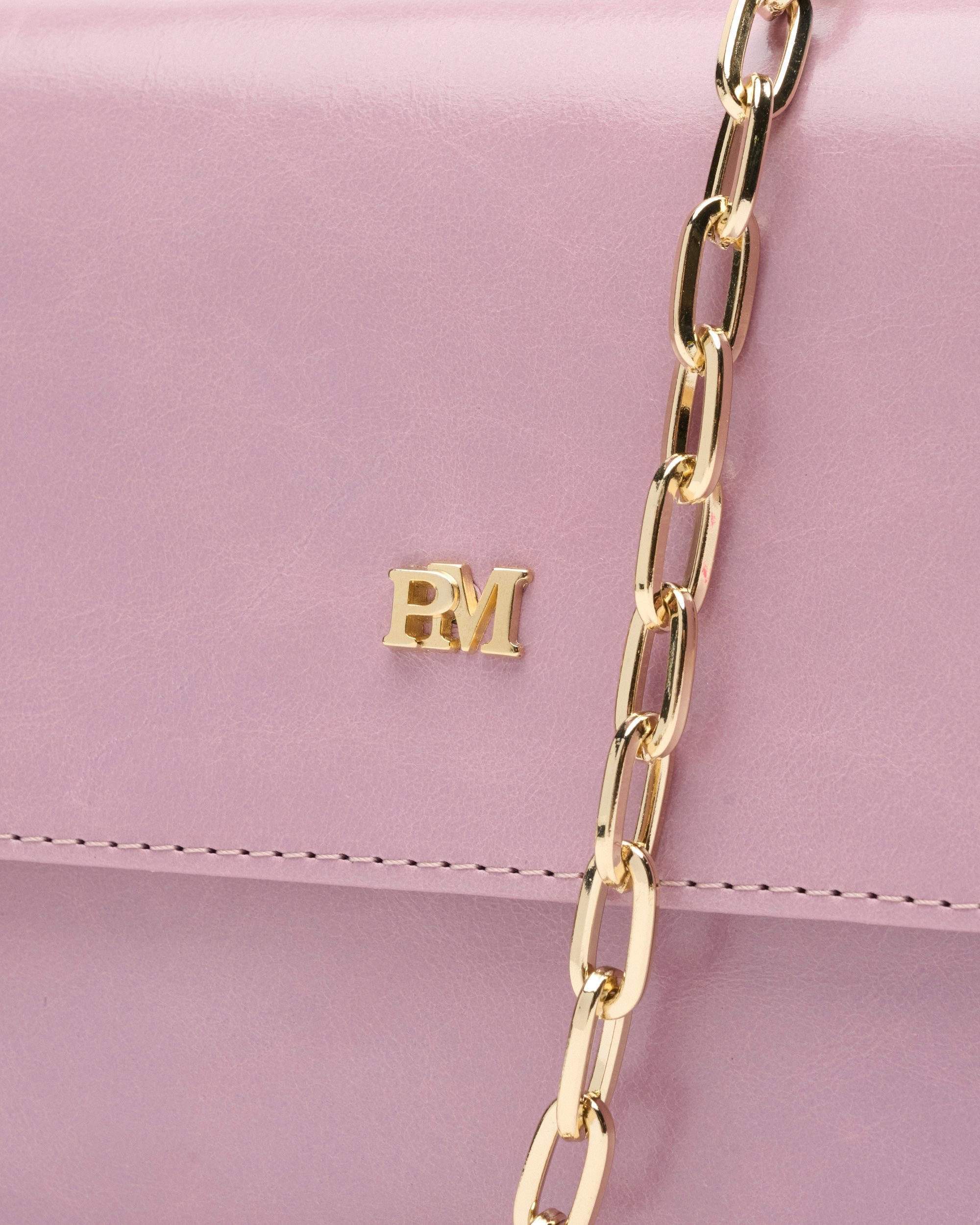 Lilac leather evening clutch with chain PEDRO MIRALLES Purple