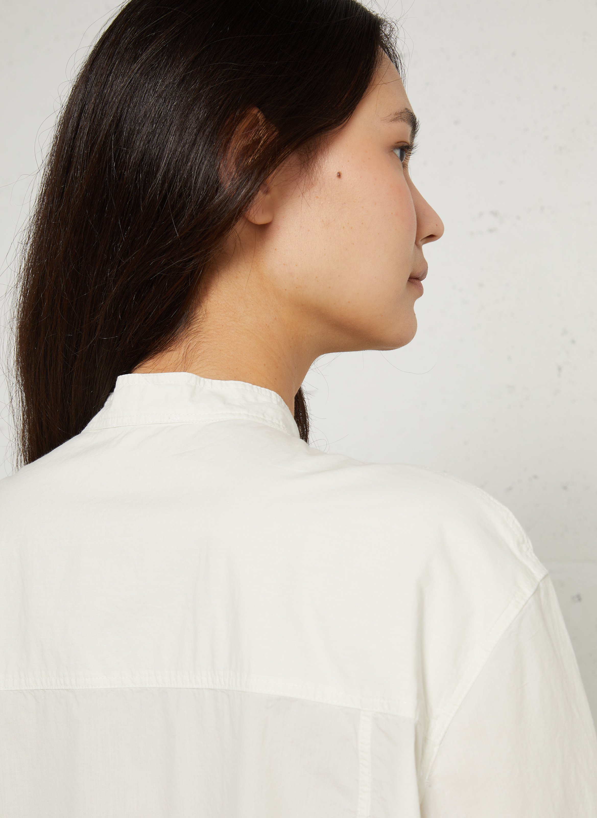 Bluse aus Bio-Baumwolle mit Rundhalsausschnitt SOEUR Weiss