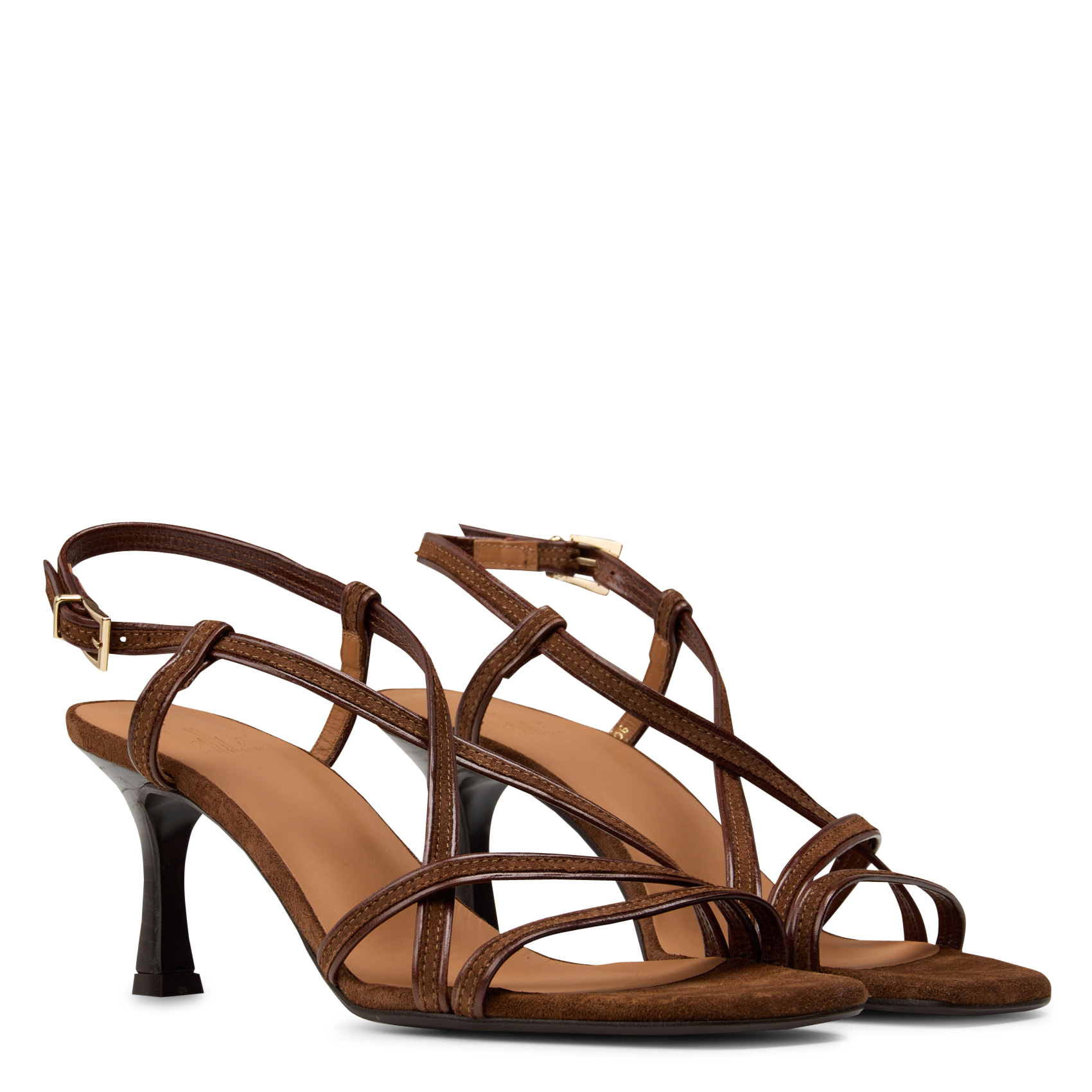 Suède sandalen met hak BILLI BI Bruin