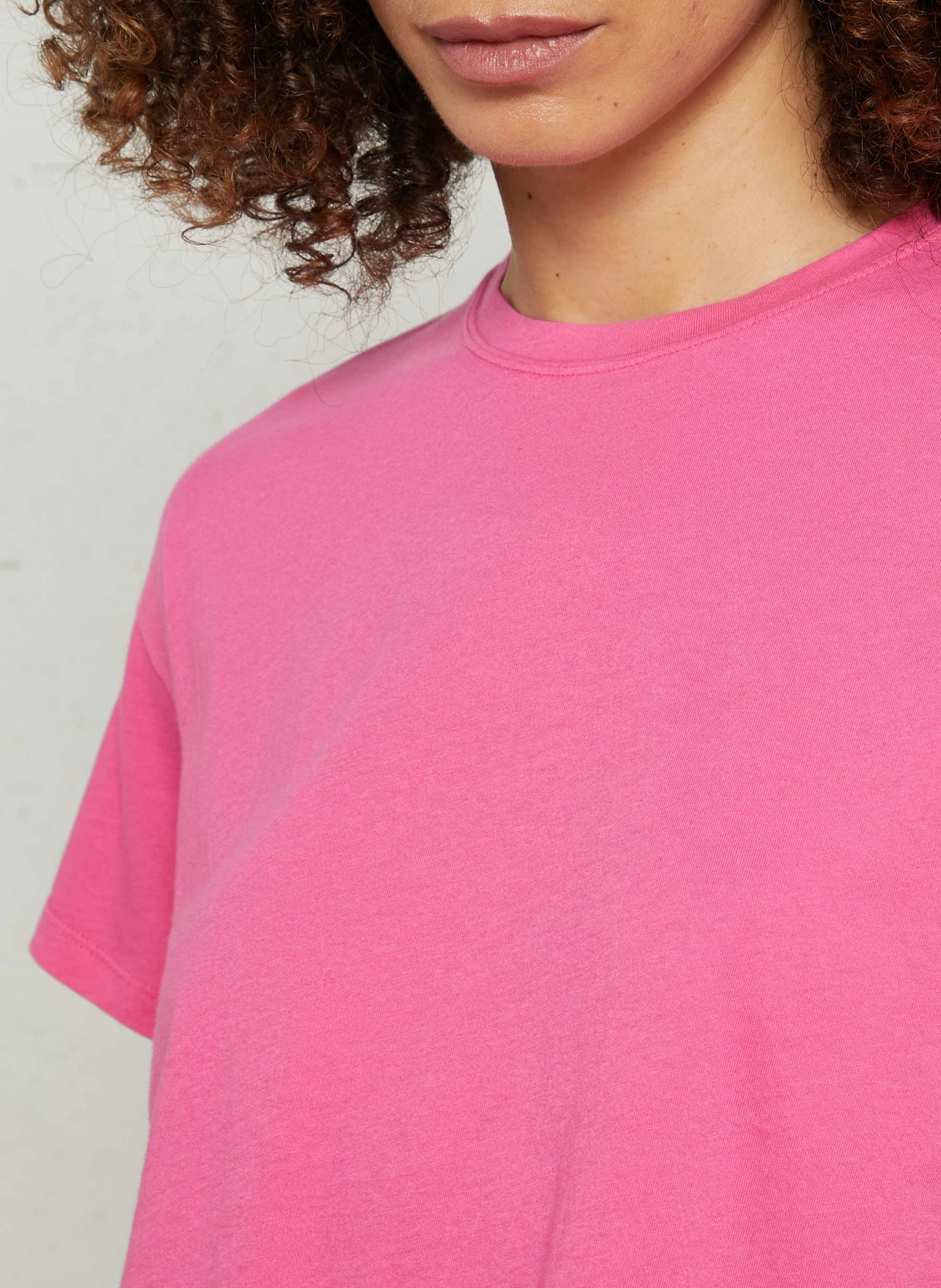 T-Shirt mit kurzen Ärmeln in Uni-Farbe MAJESTIC FILATURES Rosa