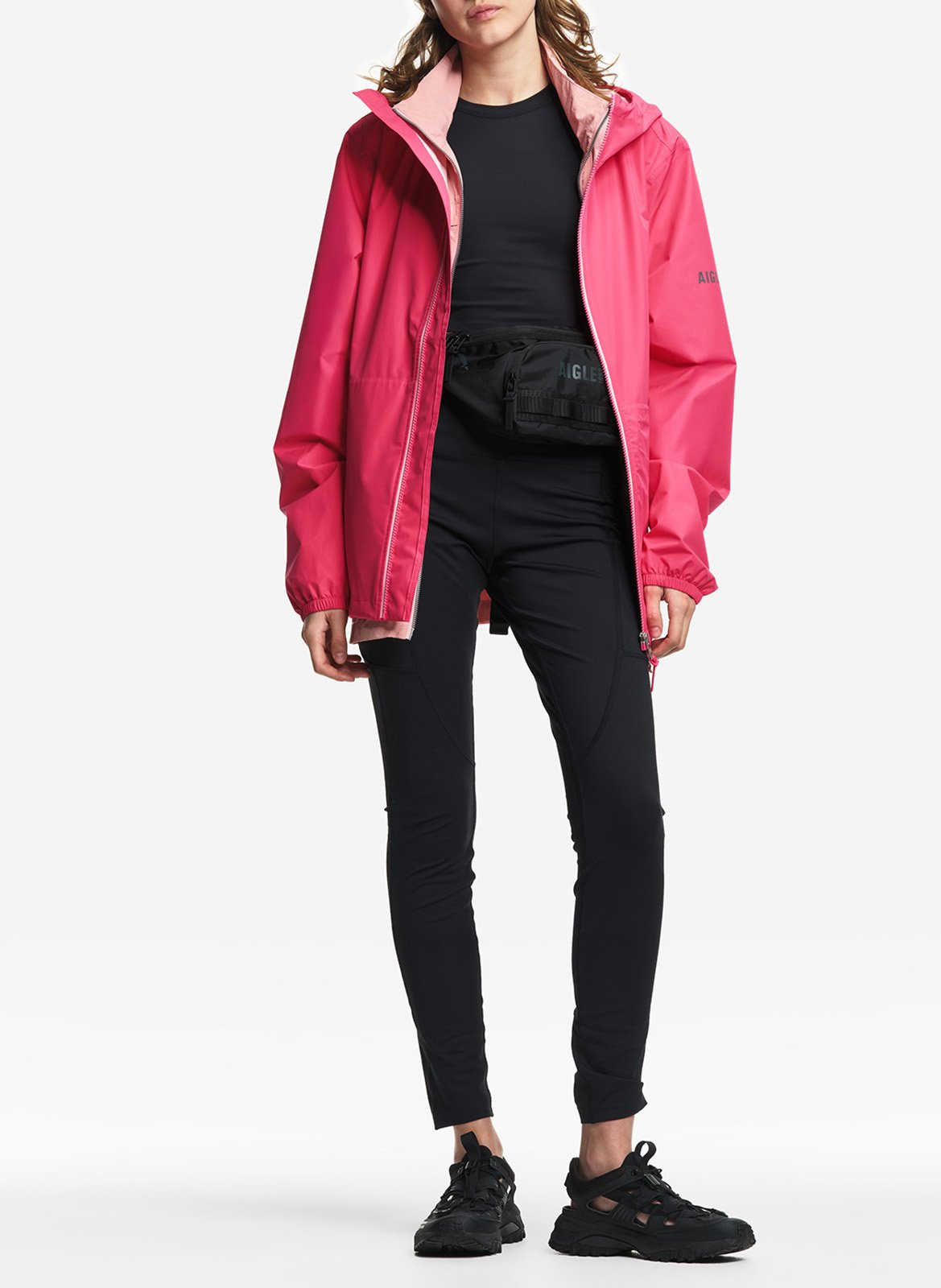 Veste coupe-vent unie à capuche AIGLE Rose