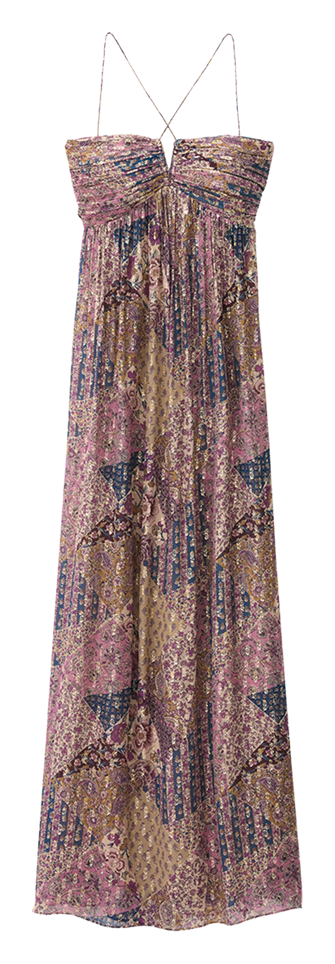 Lange jurk met dunne bandjes met print BA&SH Roze