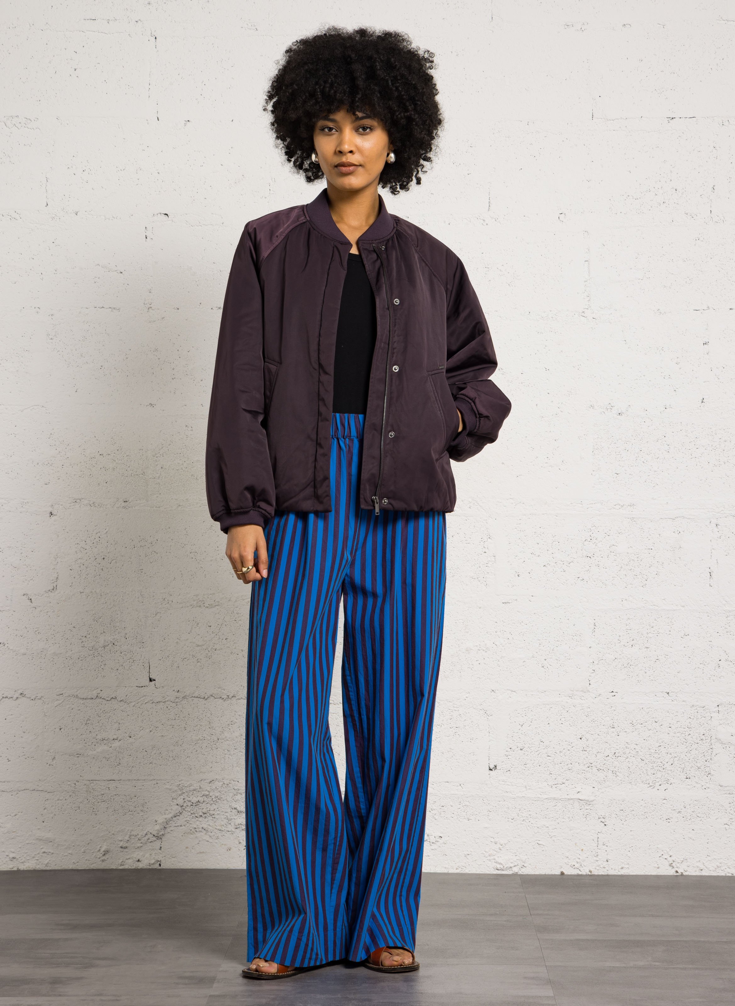 Oversized solid color long-sleeve jacket IKKS Purple