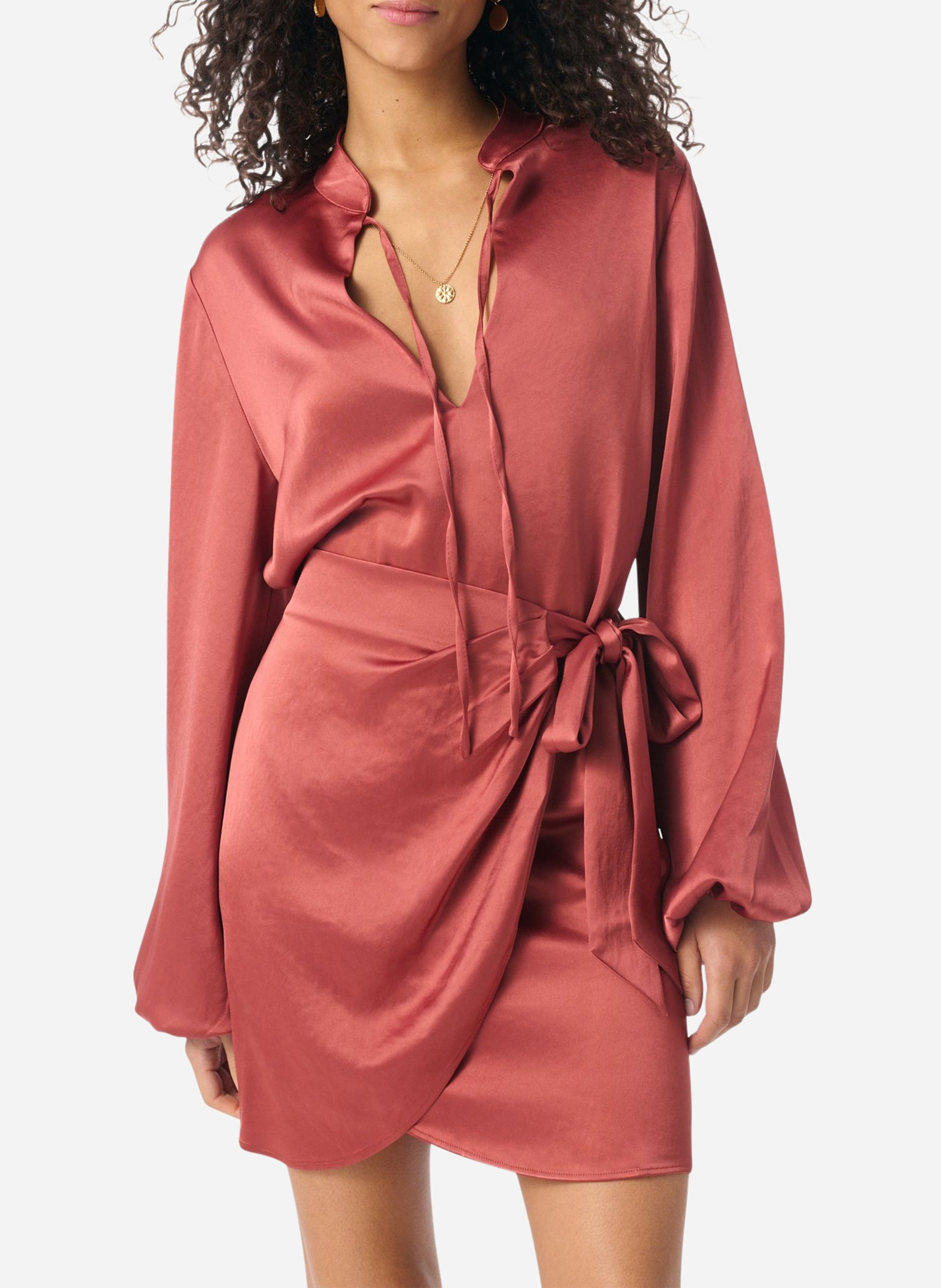 Halflange jurk met Tunesische kraag VANESSA BRUNO Rood