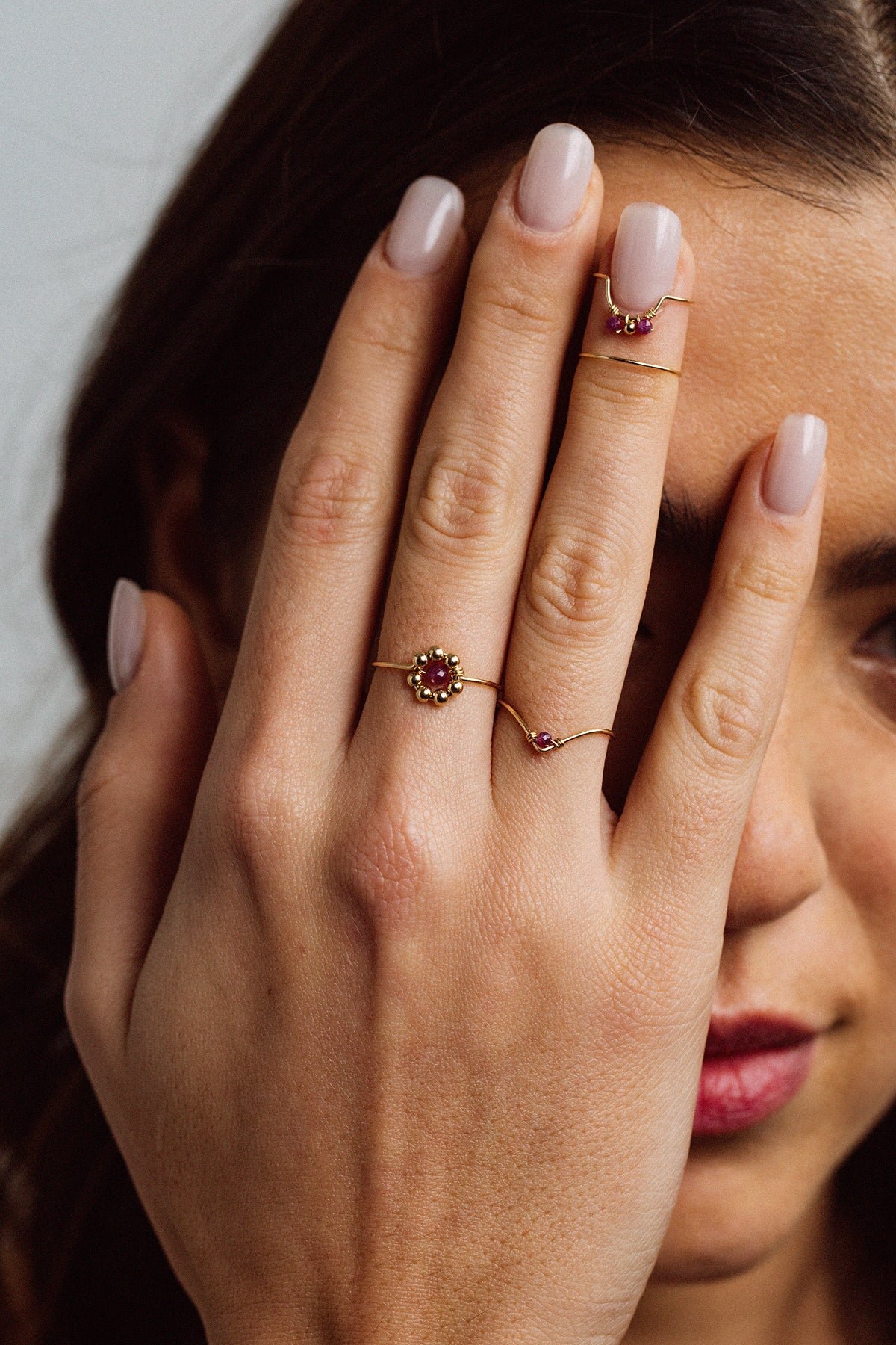 Bague chevron - rubis YAY Rose