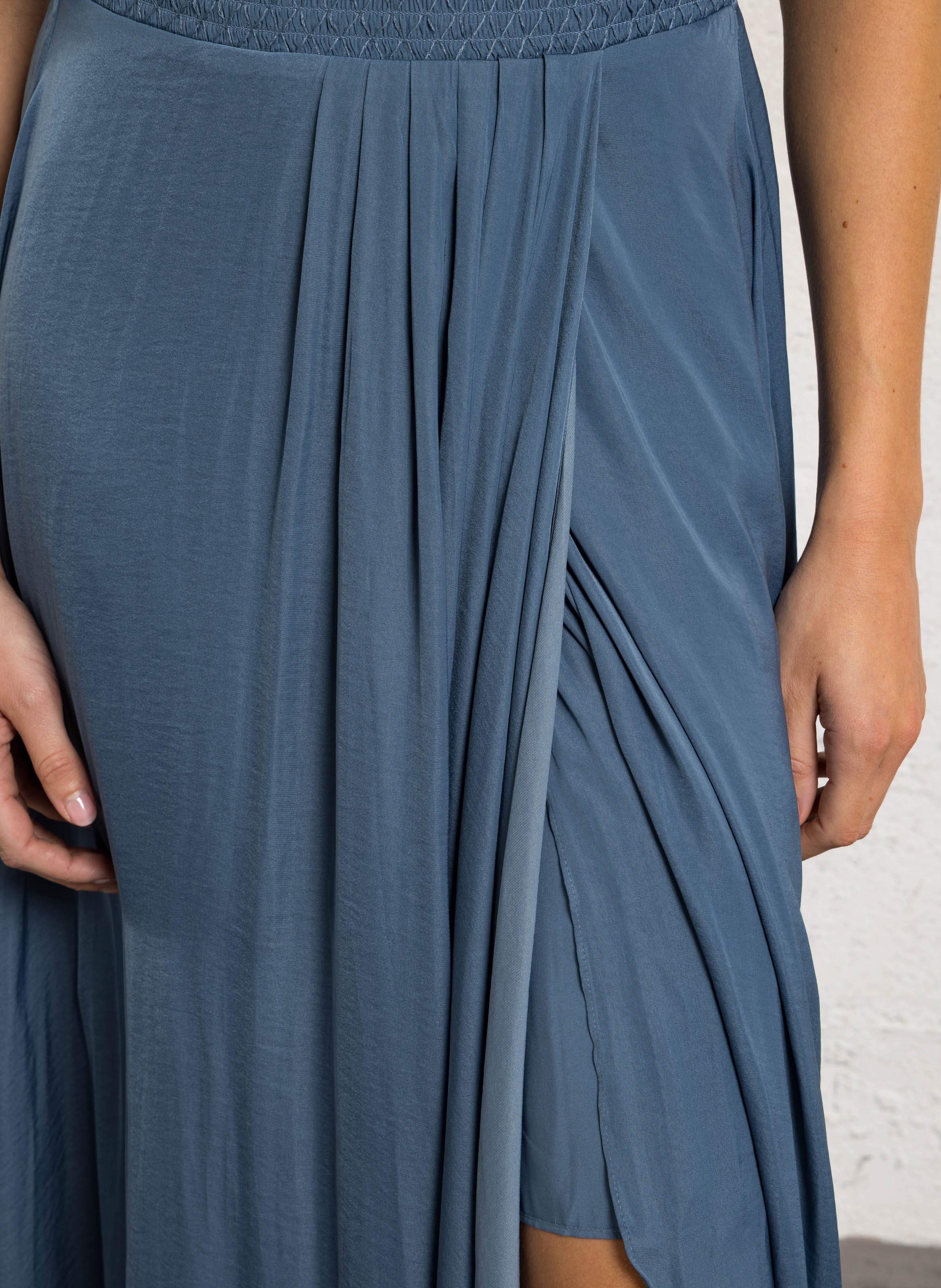 Long ribbed tunic with Tunisian collar MAISON 123 Blue