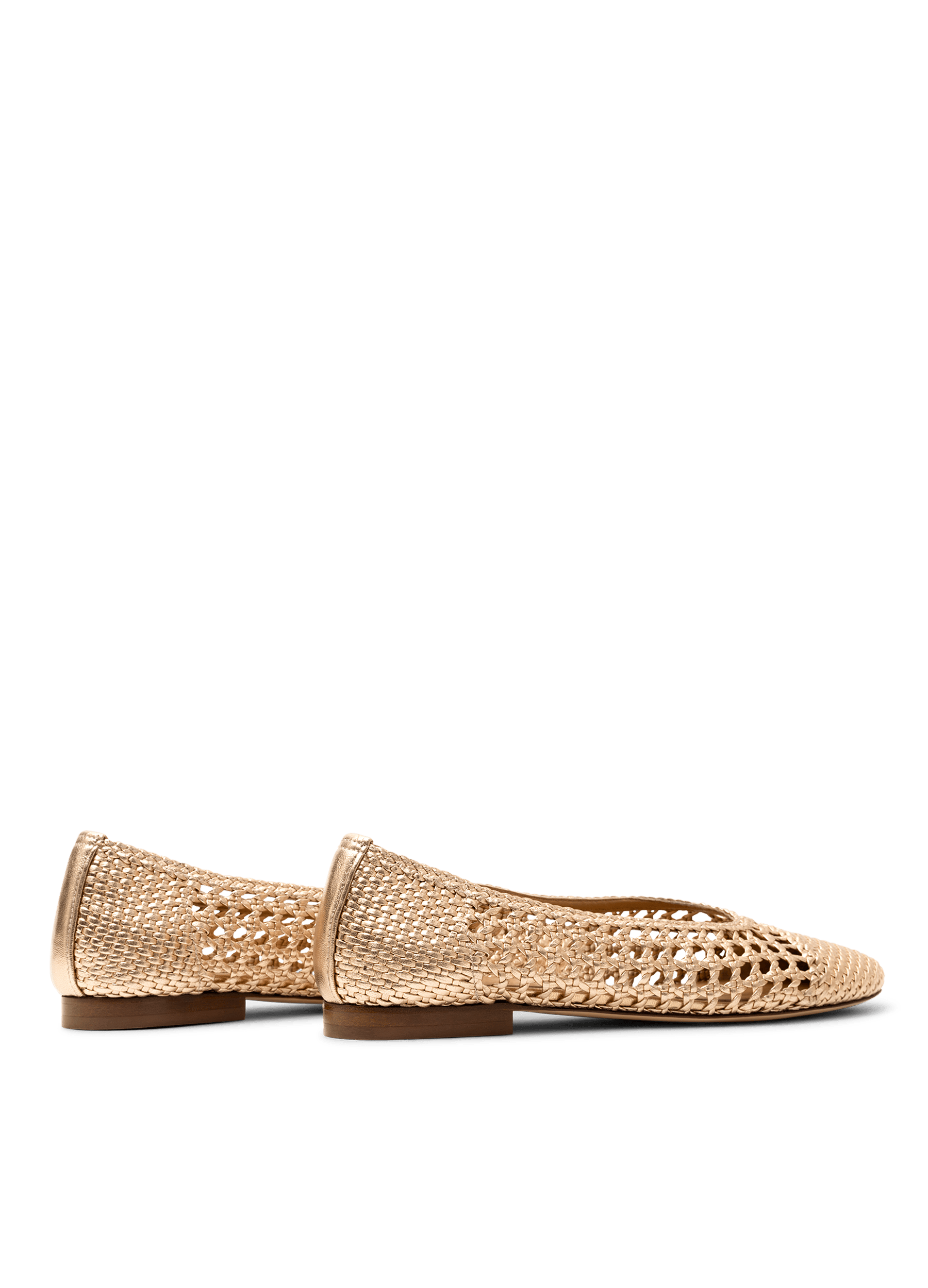 Braided gold nappa leather ballerina flats PARALLELE PARIS Golden