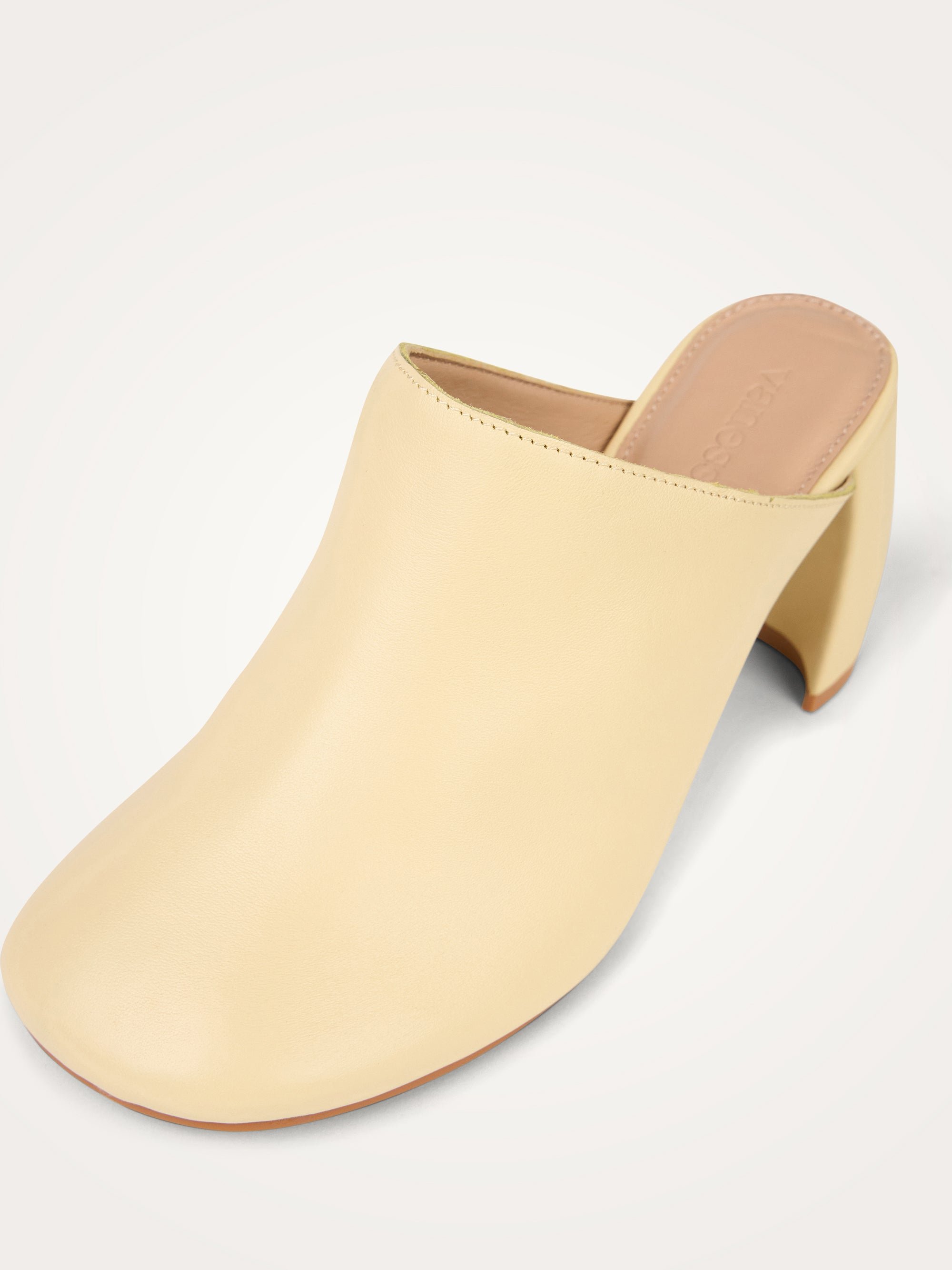 Clog leather mules with demi-lune heel VANESSA WU Yellow