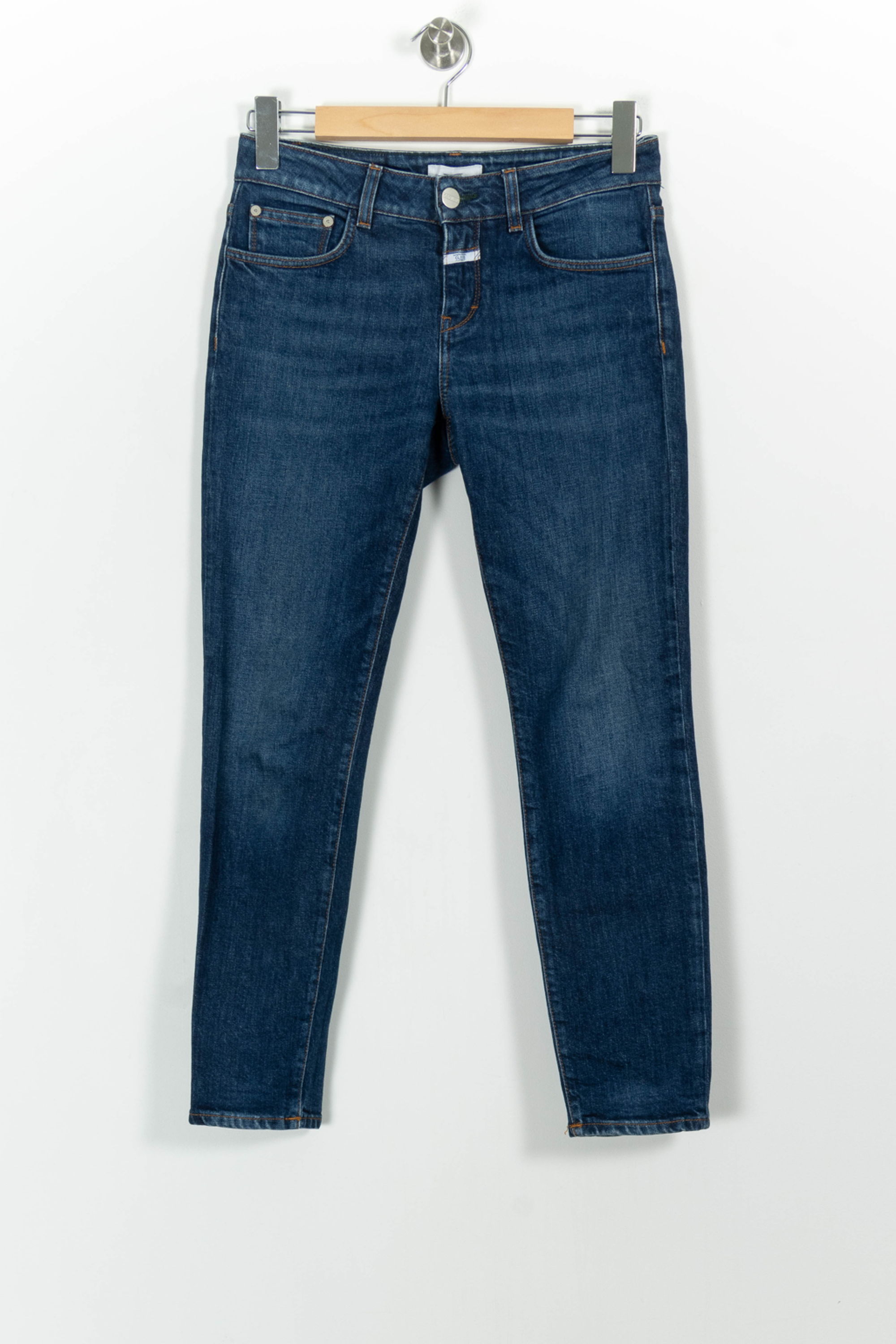 Cropped slim jeans with studs CLOSED - Seconde Main Blue