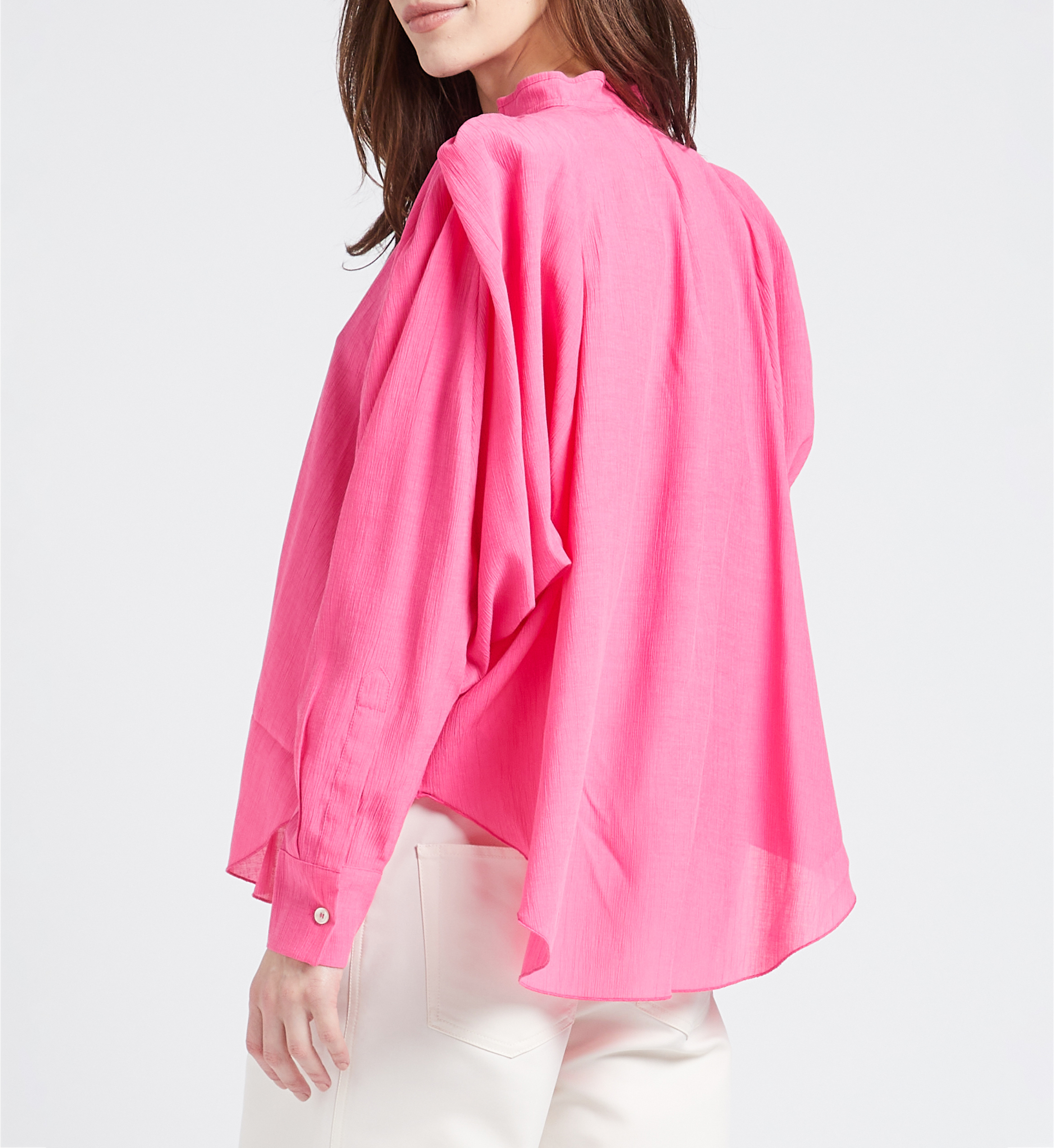 Ruimvallende blouse met V-hals COLLECTORS CLUB Roze