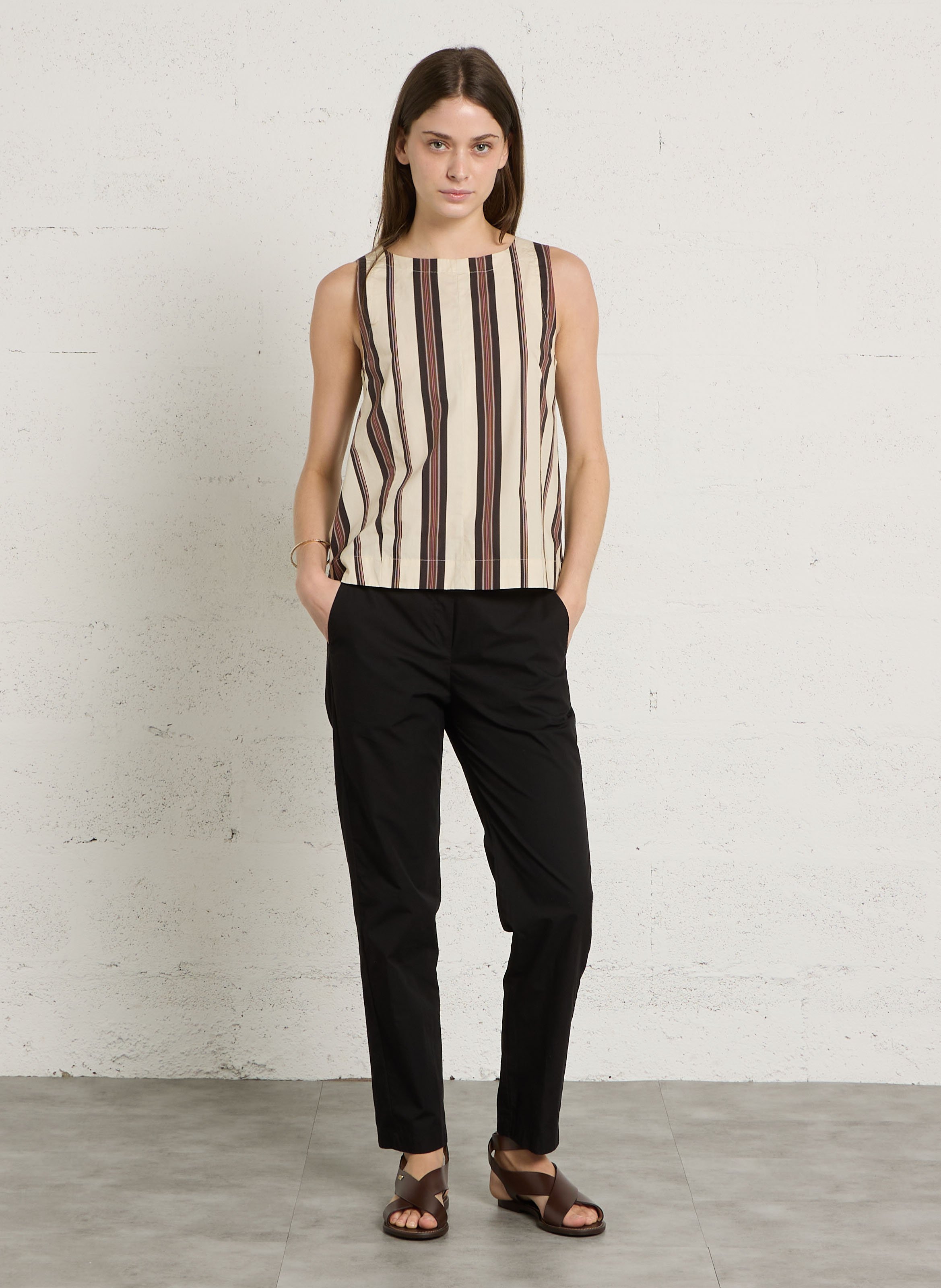 Pantalon slim en coton DIEGA Noir