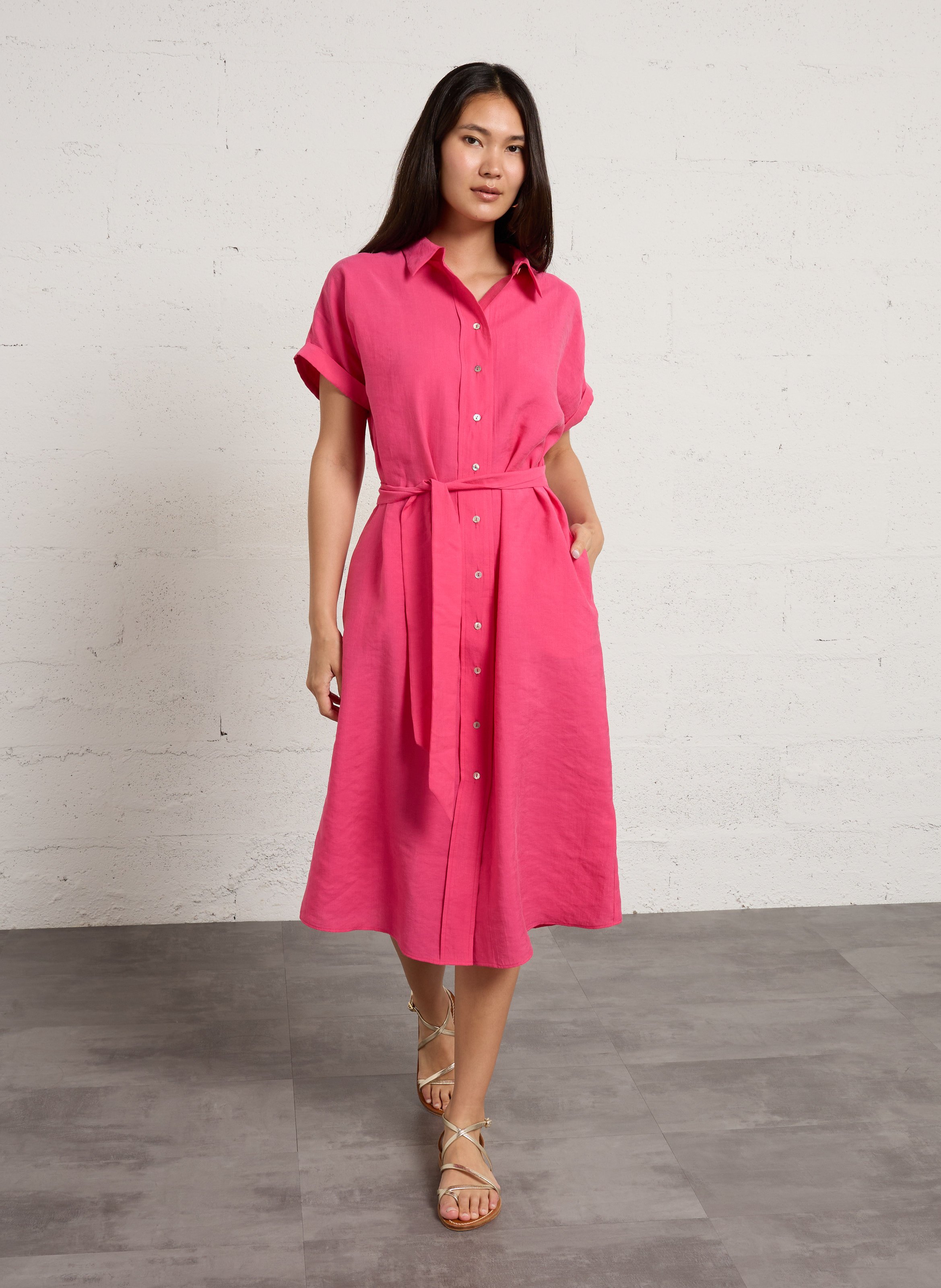 Robe chemise longue ample  MAISON 123 Roze