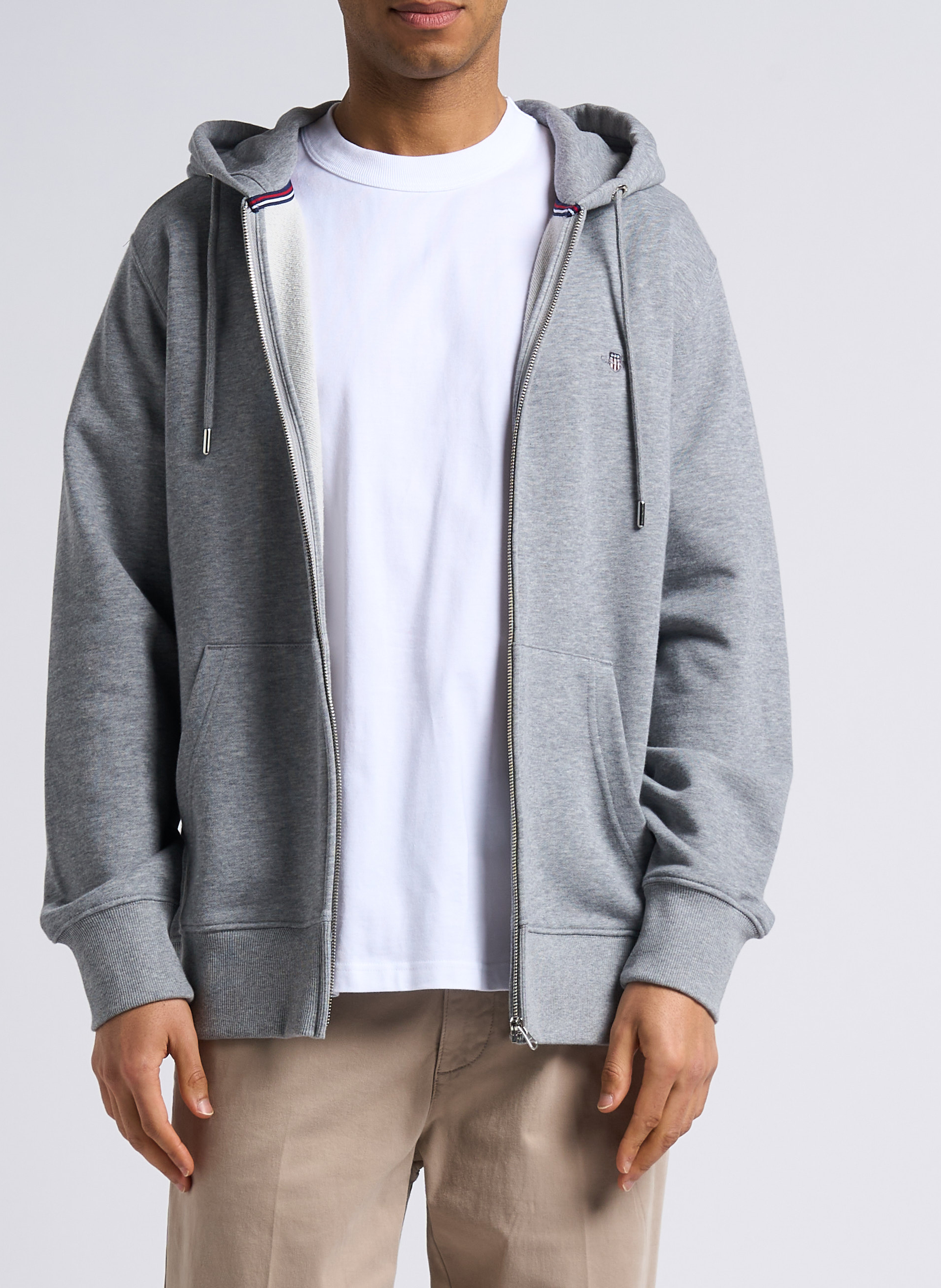 Gerade geschnittenes Sweatshirt aus Baumwoll-Mix mit Reißverschluss und Kapuze GANT