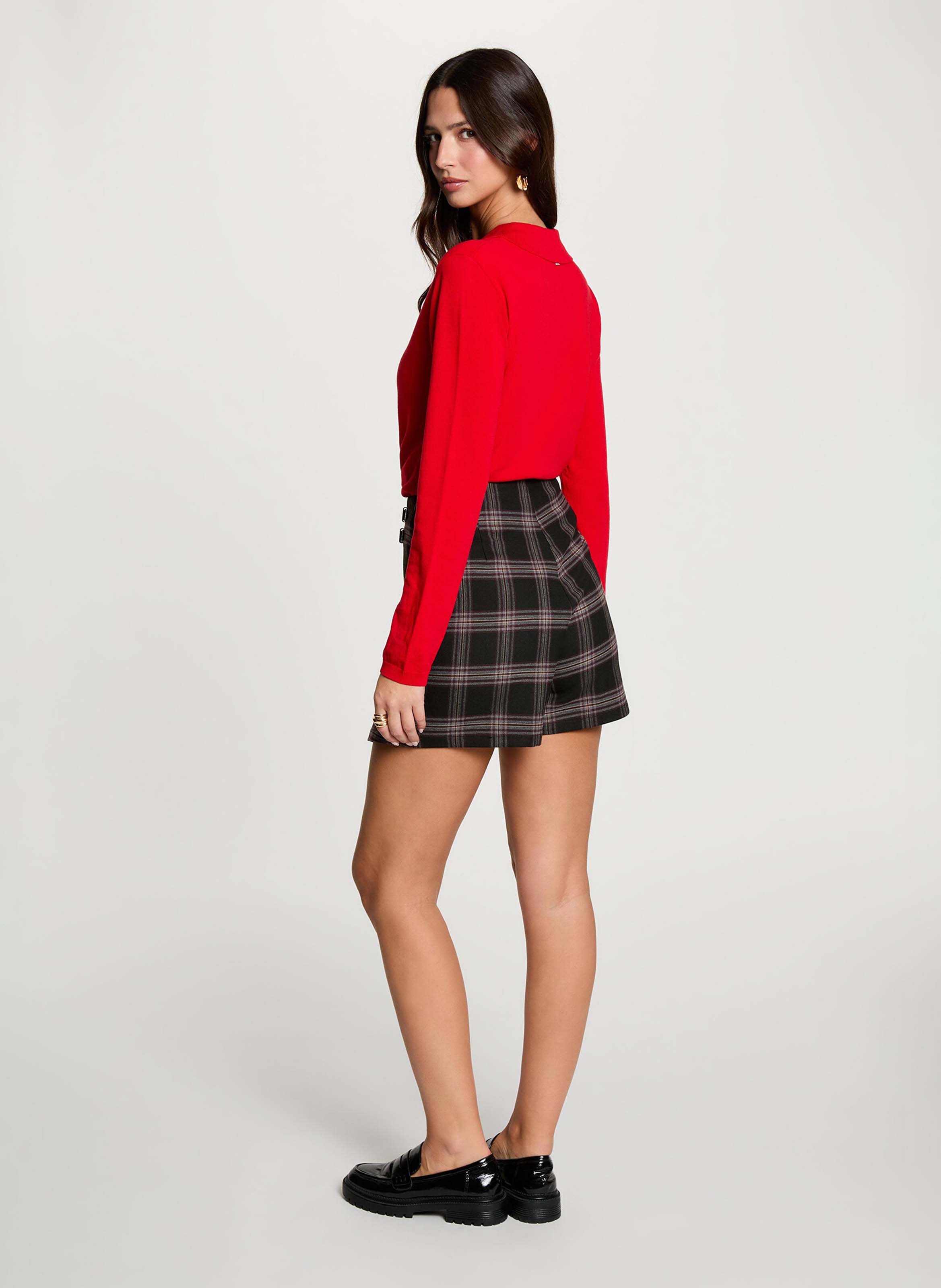 Gerader Pullover mit klassischem Kragen MORGAN Rot
