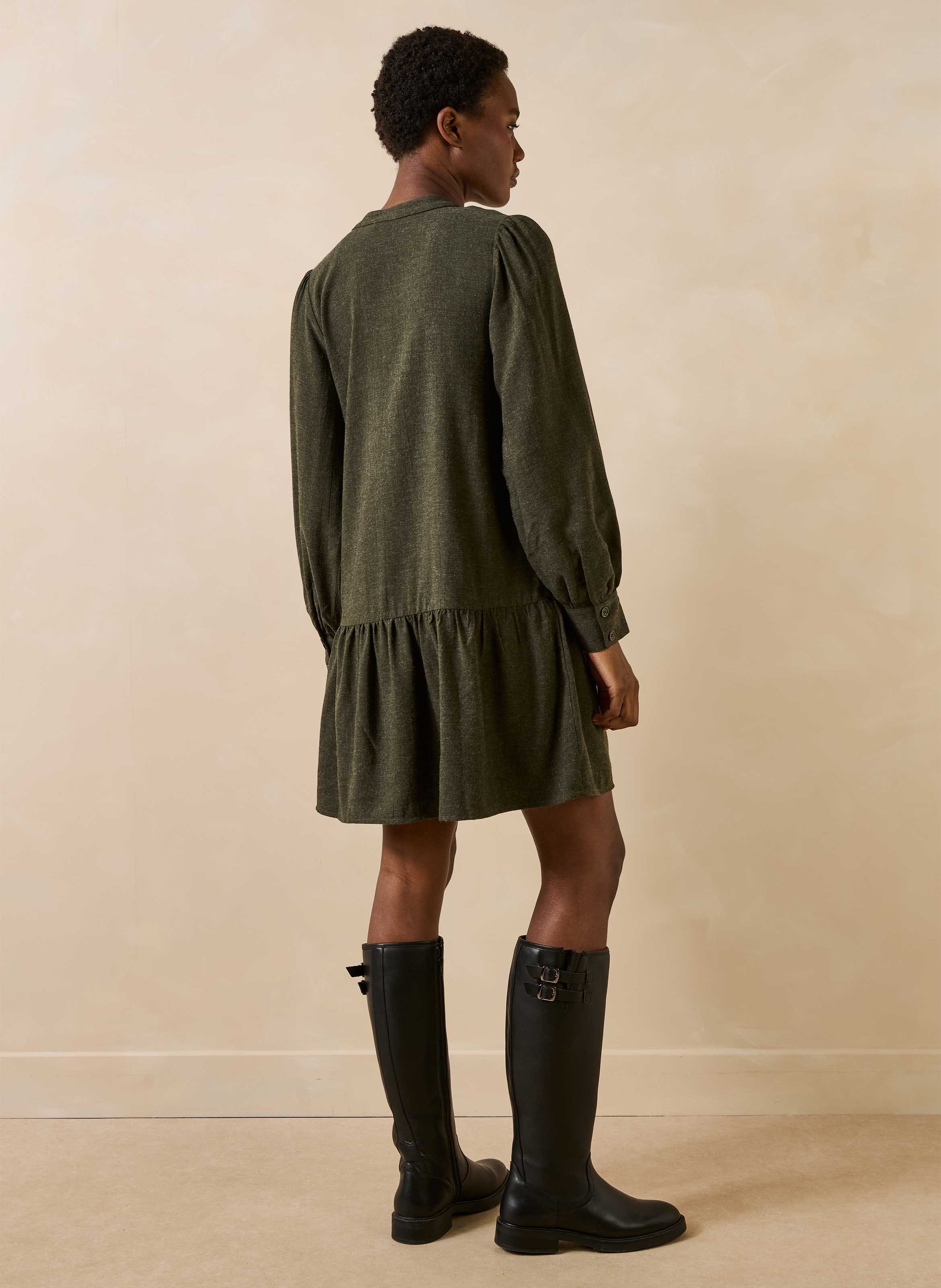 Midikleid mit Henley-Ausschnitt LA FEE MARABOUTEE Grun