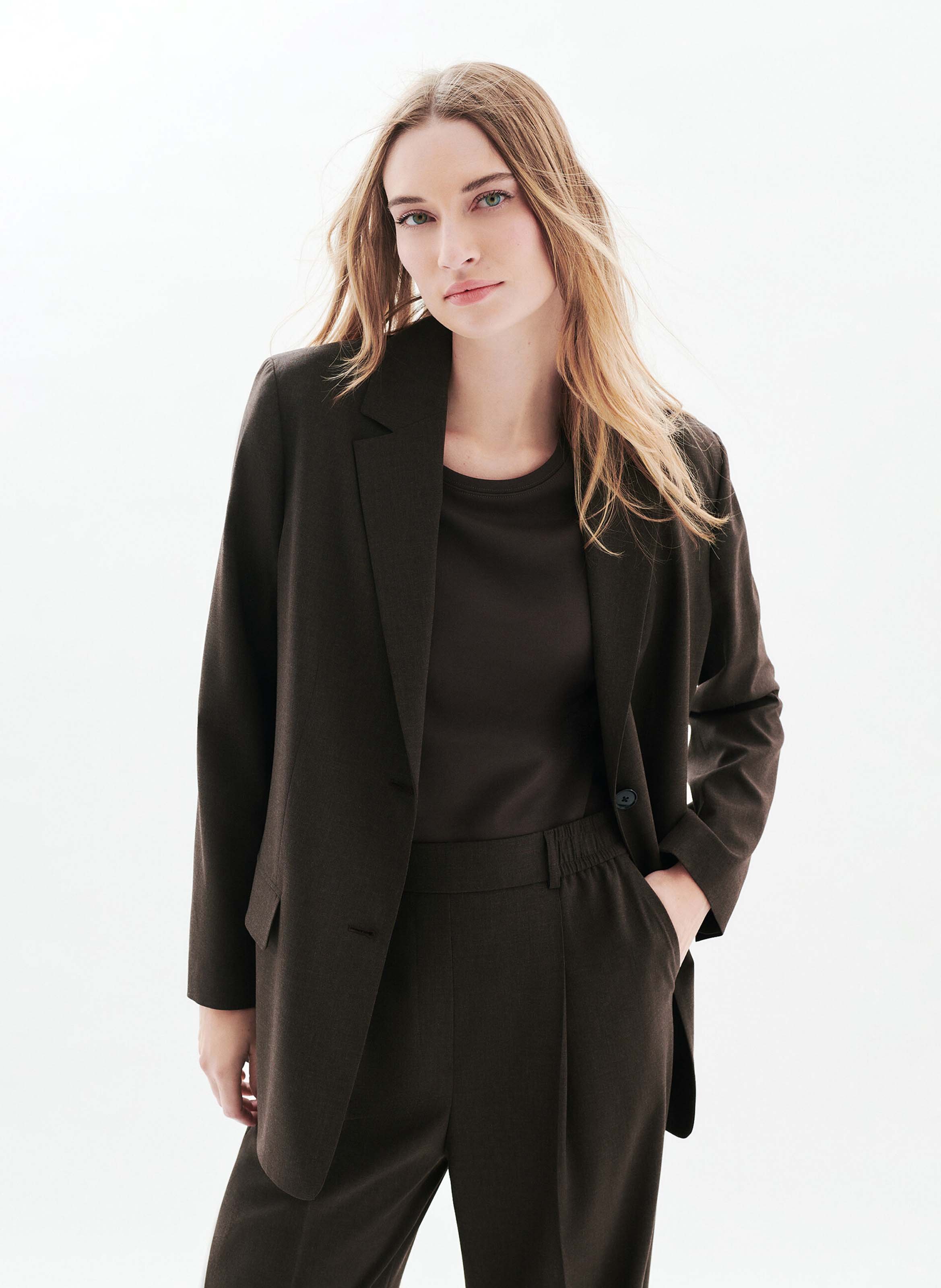 Jacket with tailored collar CAROLL Brown