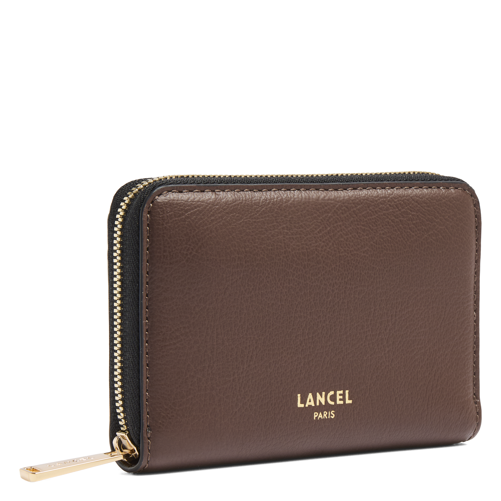 Solid leather zip-around wallet LANCEL Brown