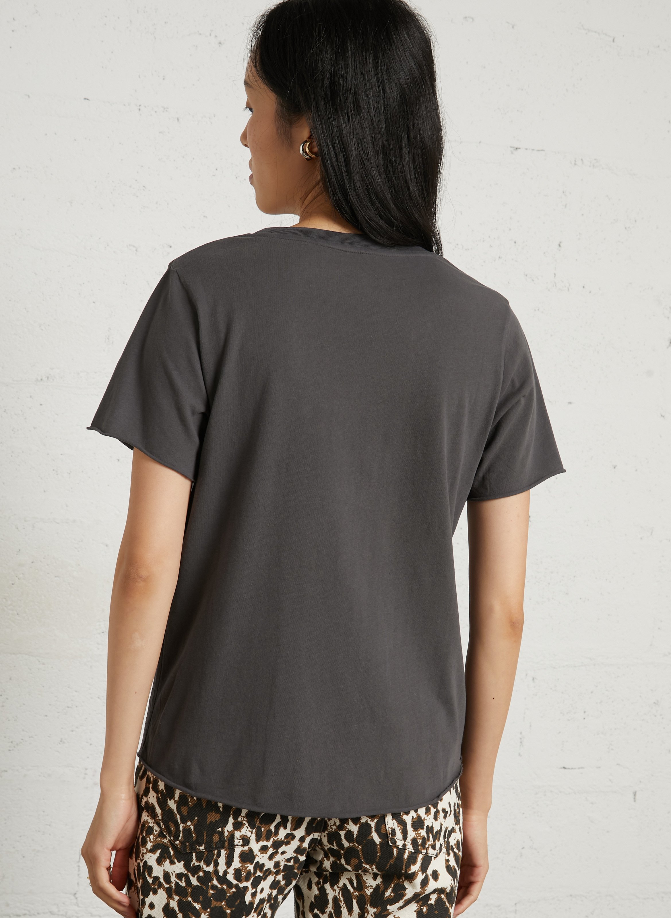 Tee-shirt imprimé en coton bio LEON & HARPER Gris