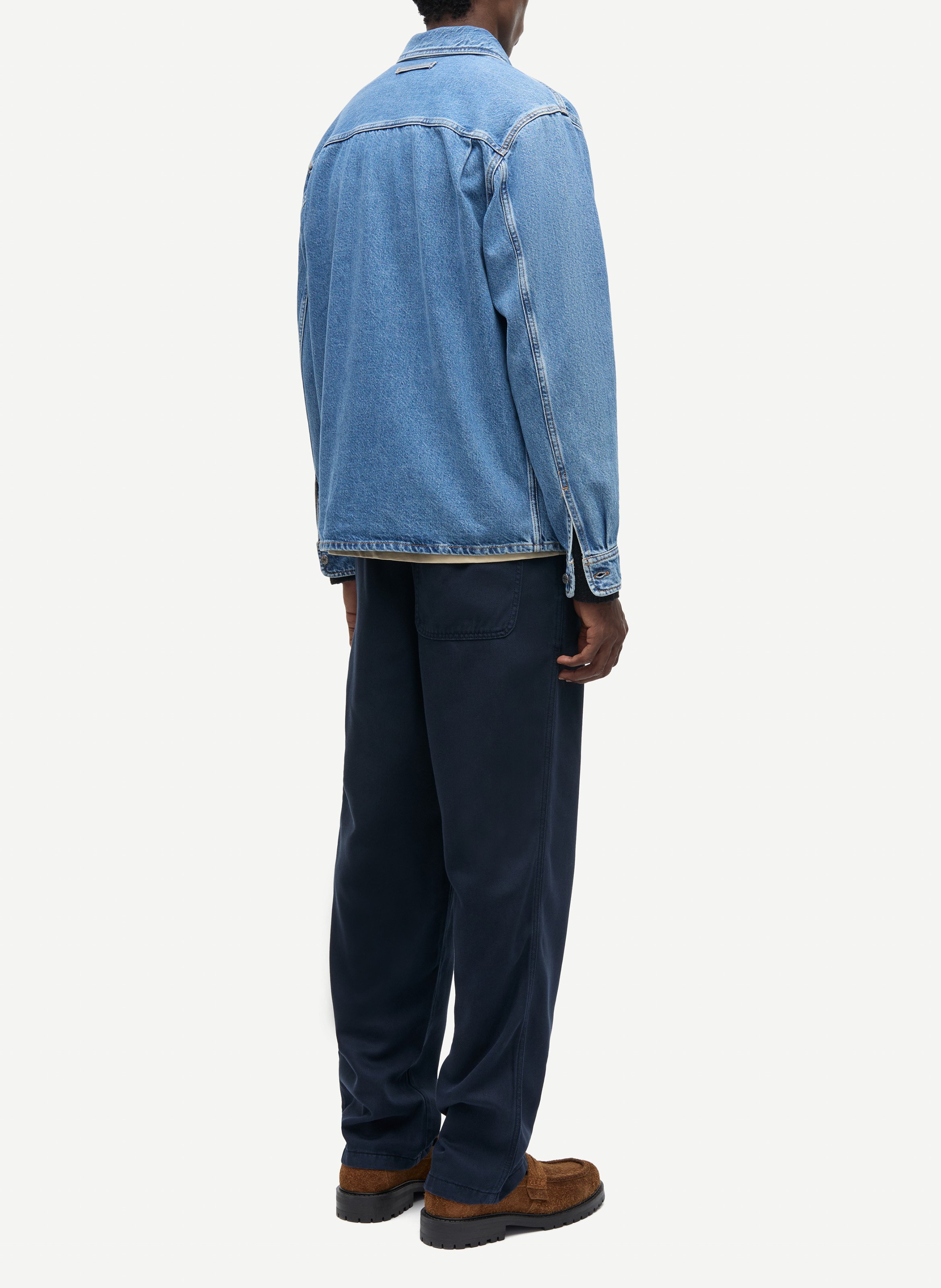 Chemise droite boutonnée en jean SAMSOE SAMSOE Bleu