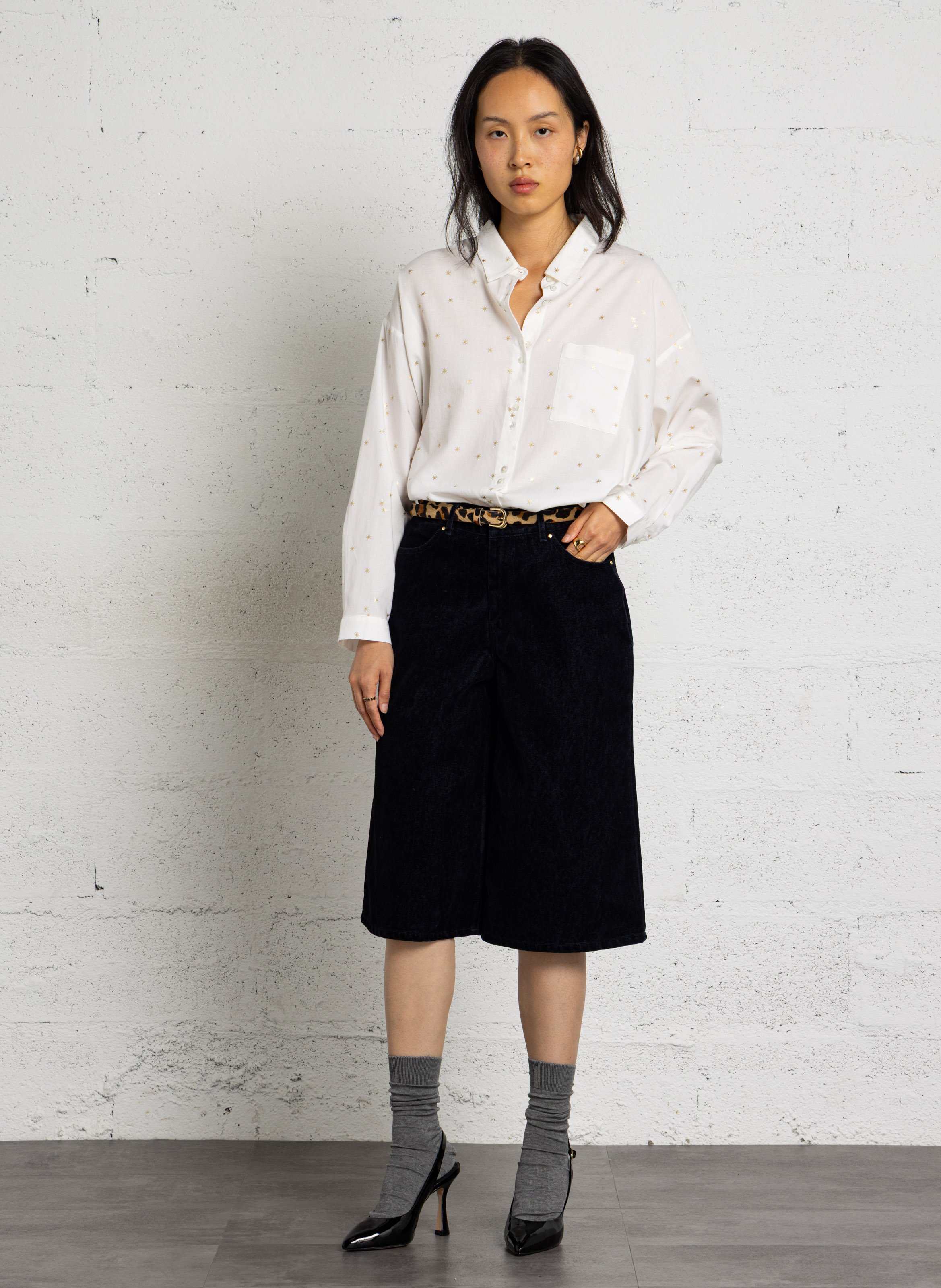 Cotton corduroy Bermuda shorts DES PETITS HAUTS Blue
