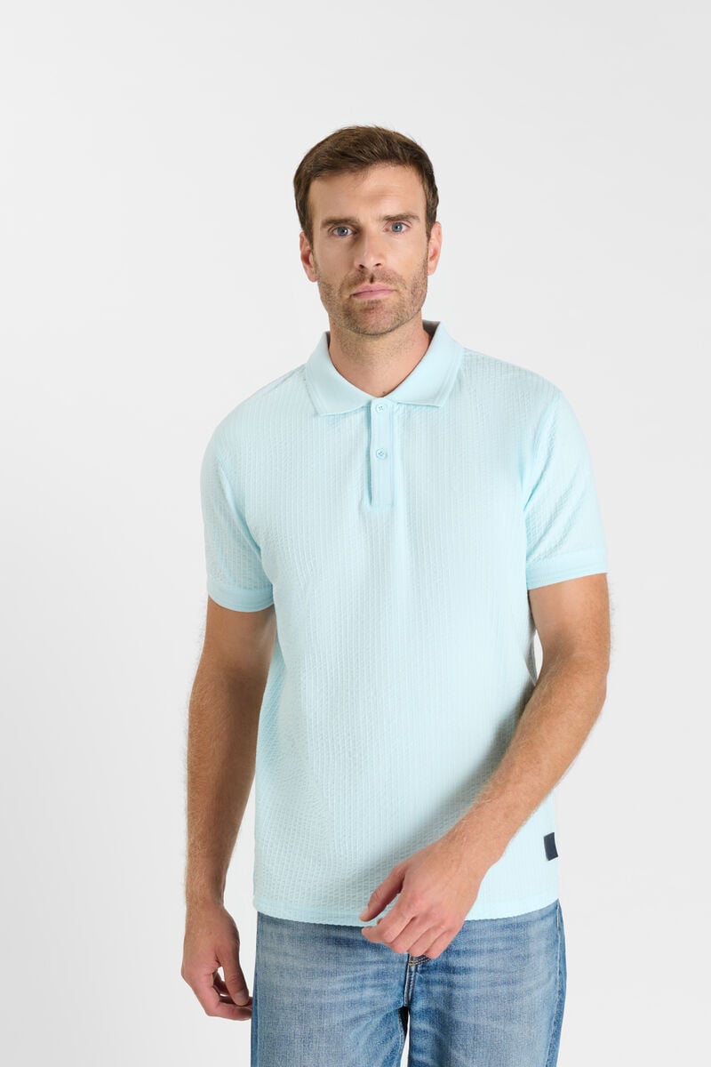 Polo col chemise boutonné LE TEMPS DES CERISES Bleu