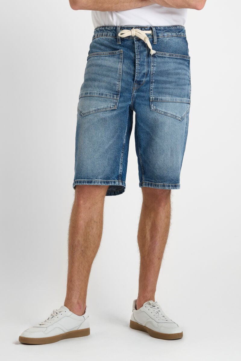Buttoned denim Bermuda shorts LE TEMPS DES CERISES Blue