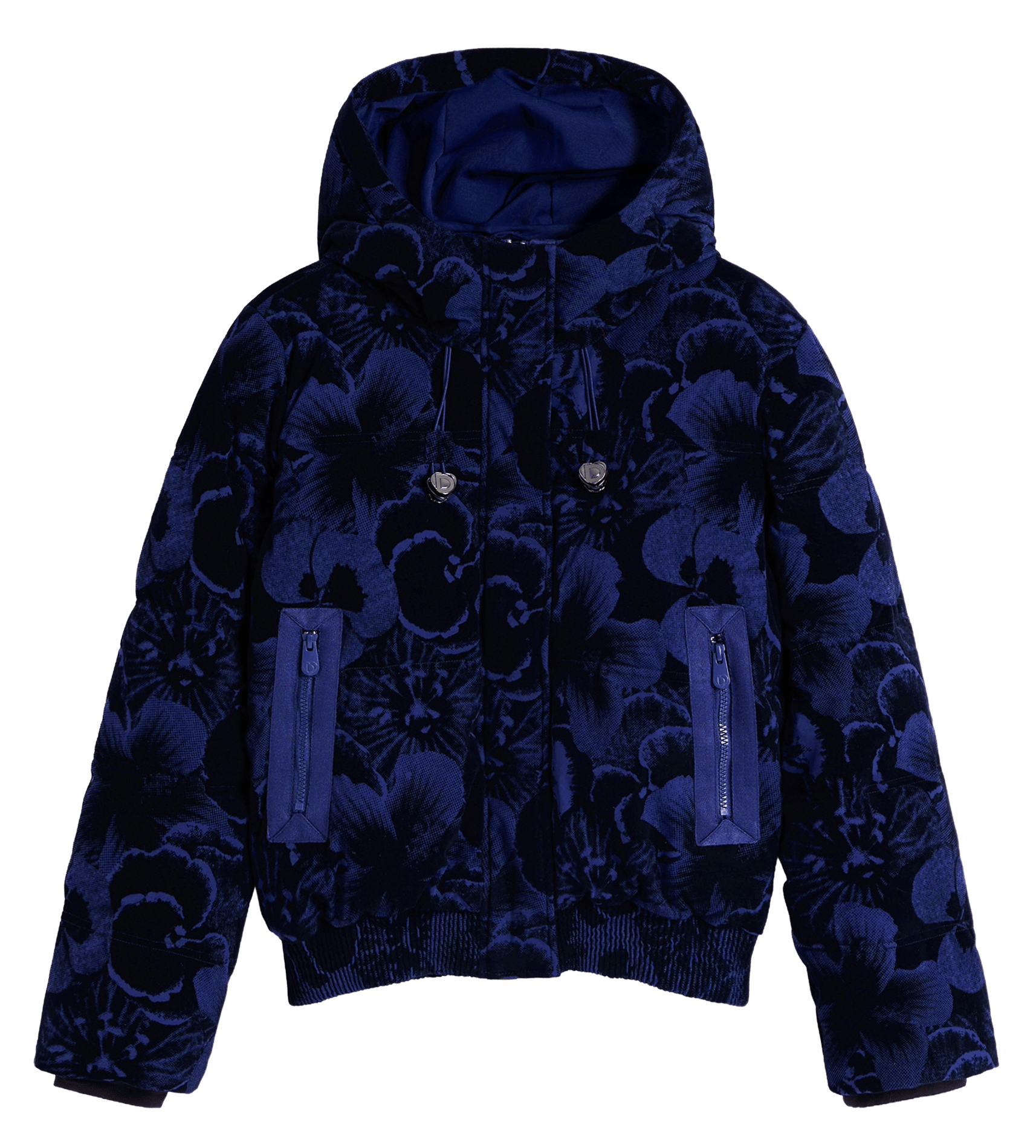Gerader Mantel mit bedruckter Kapuze DESIGUAL Blau