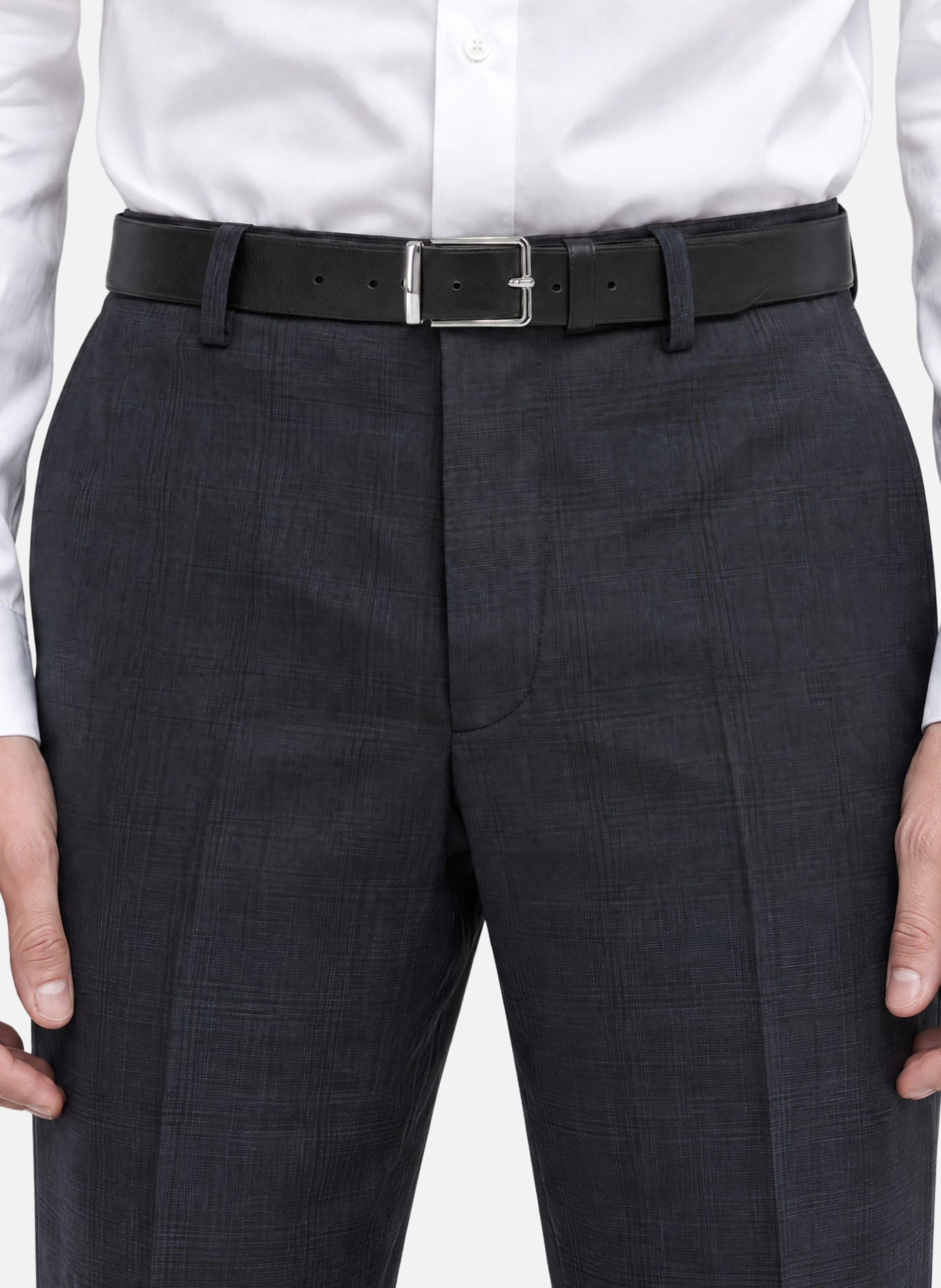 Tailored slim-fit tartan wool trousers THE KOOPLES Blue