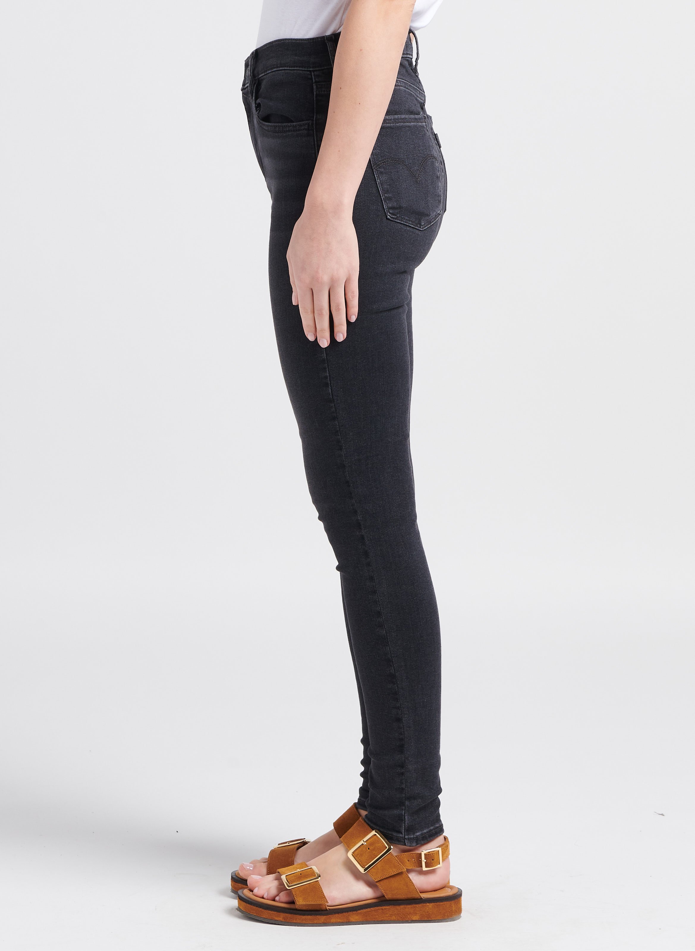 Jean skinny taille haute en coton mélangé LEVI'S Noir
