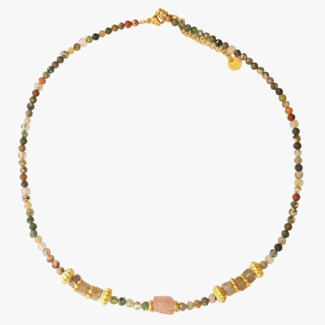 Indian agate necklace GINANDGER Multicolored