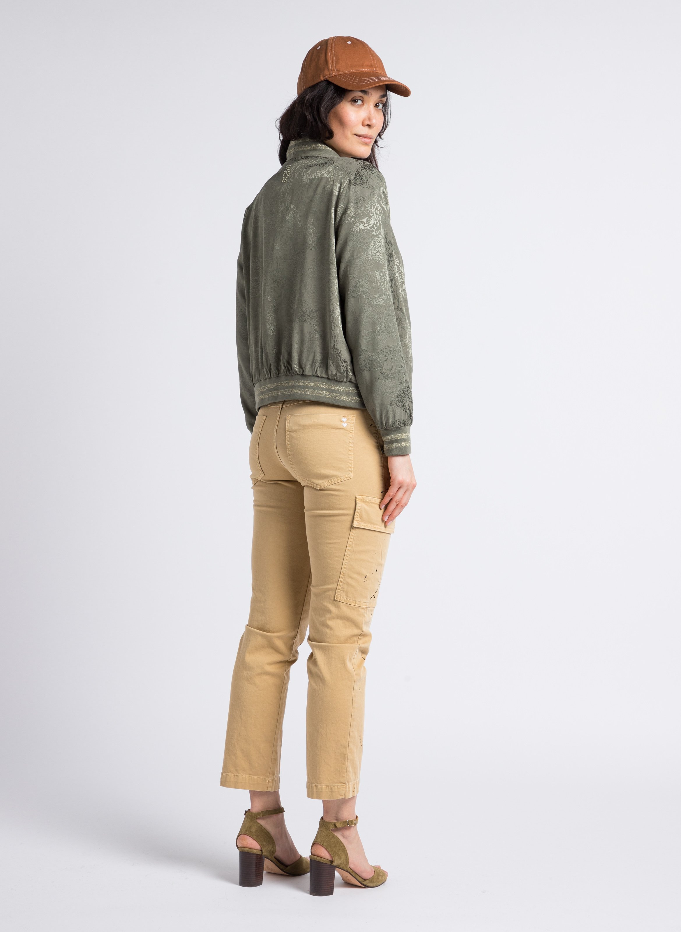 Cotton-blend cargo-style pants PLEASE Beige