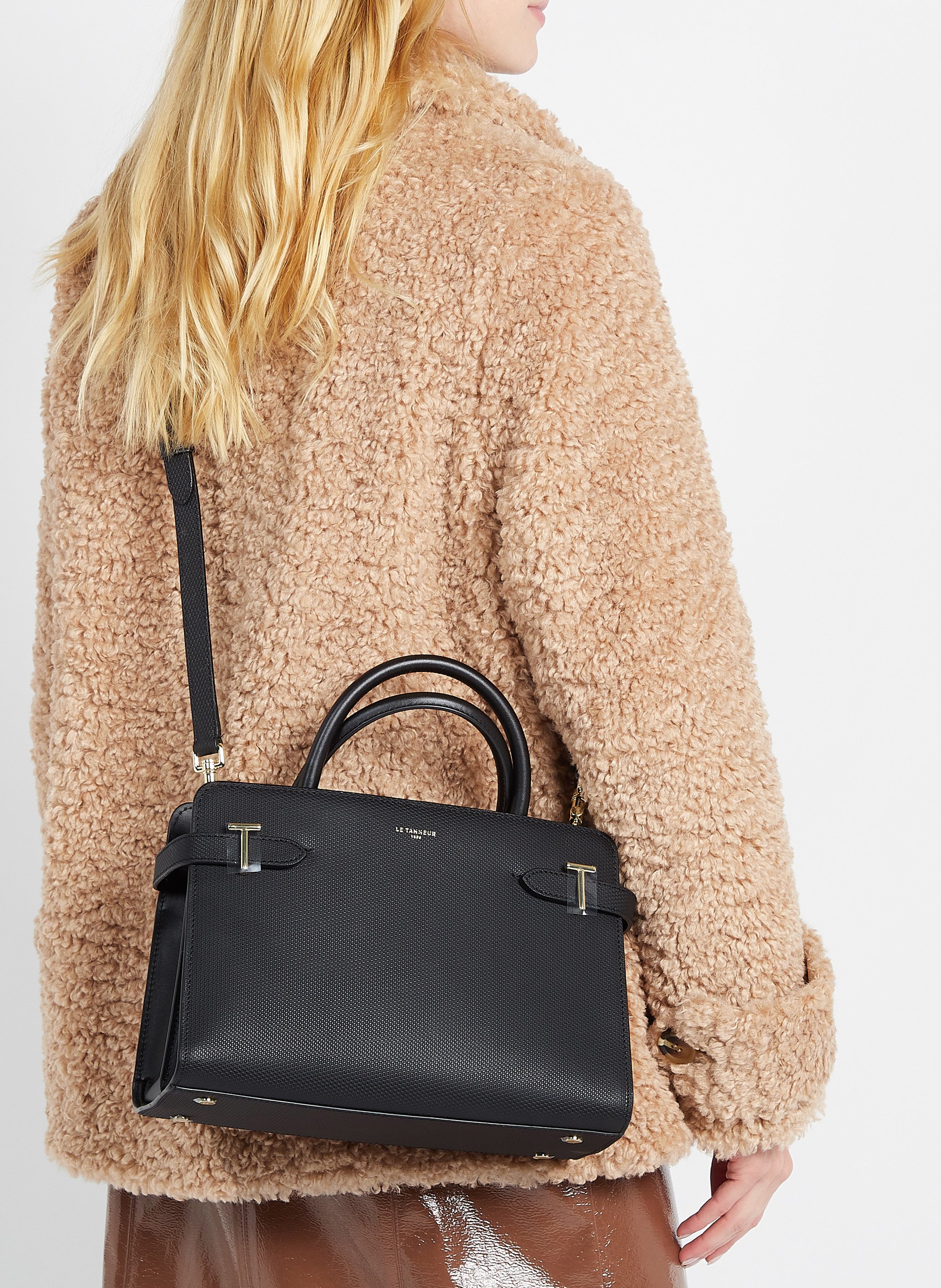 Leather handbag LE TANNEUR Black