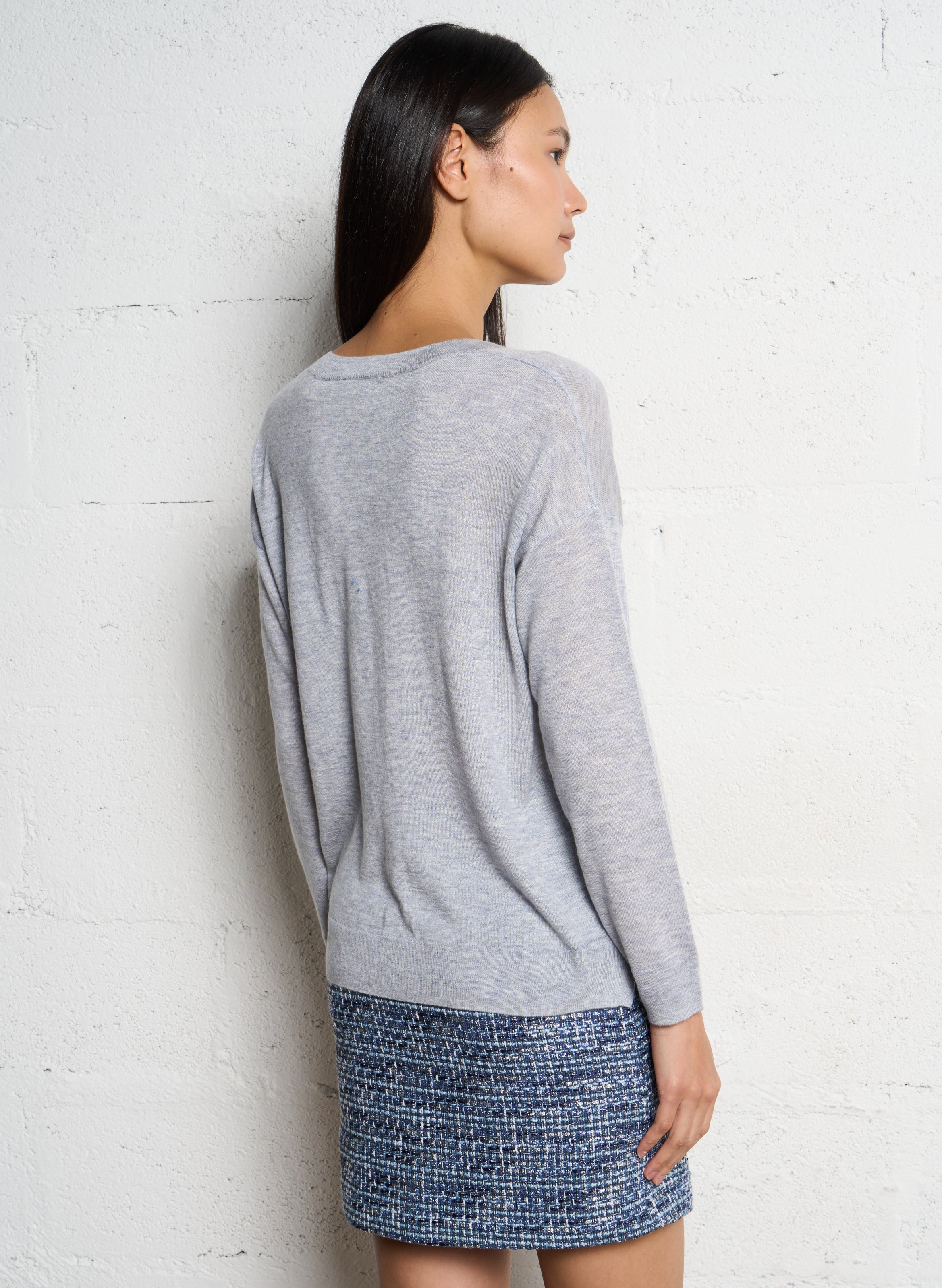 Pull maille fine ample LA PETITE ETOILE Gris