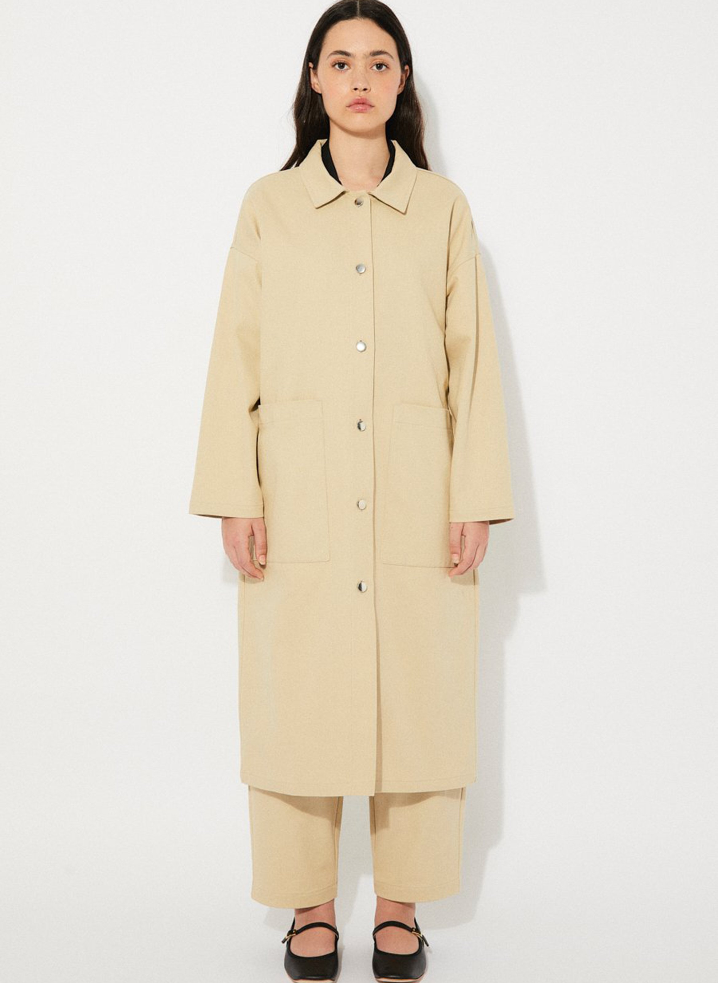 Veste longue en coton RITA ROW Beige