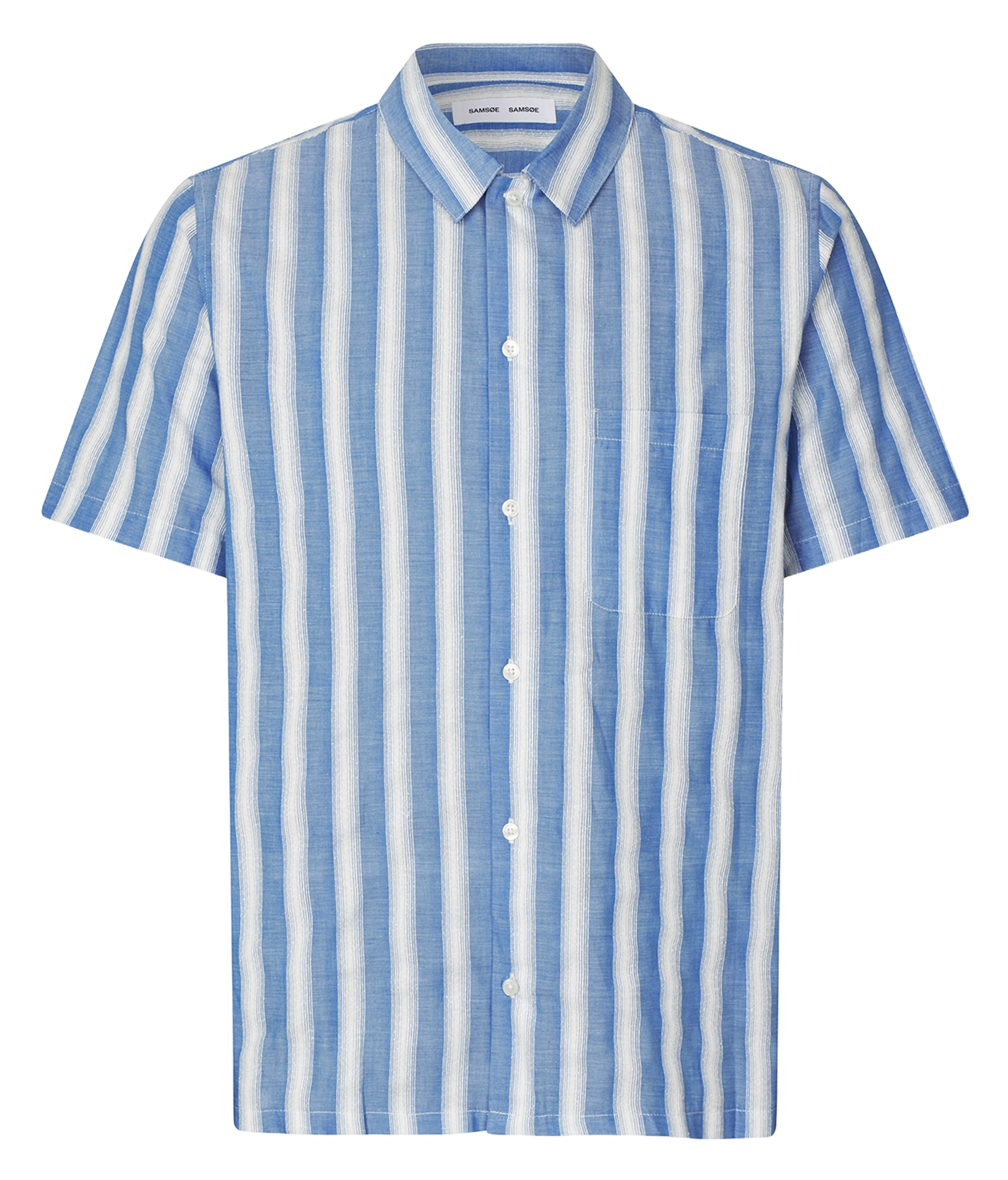 Chemise droite en coton bio rayé SAMSOE SAMSOE Multicolore