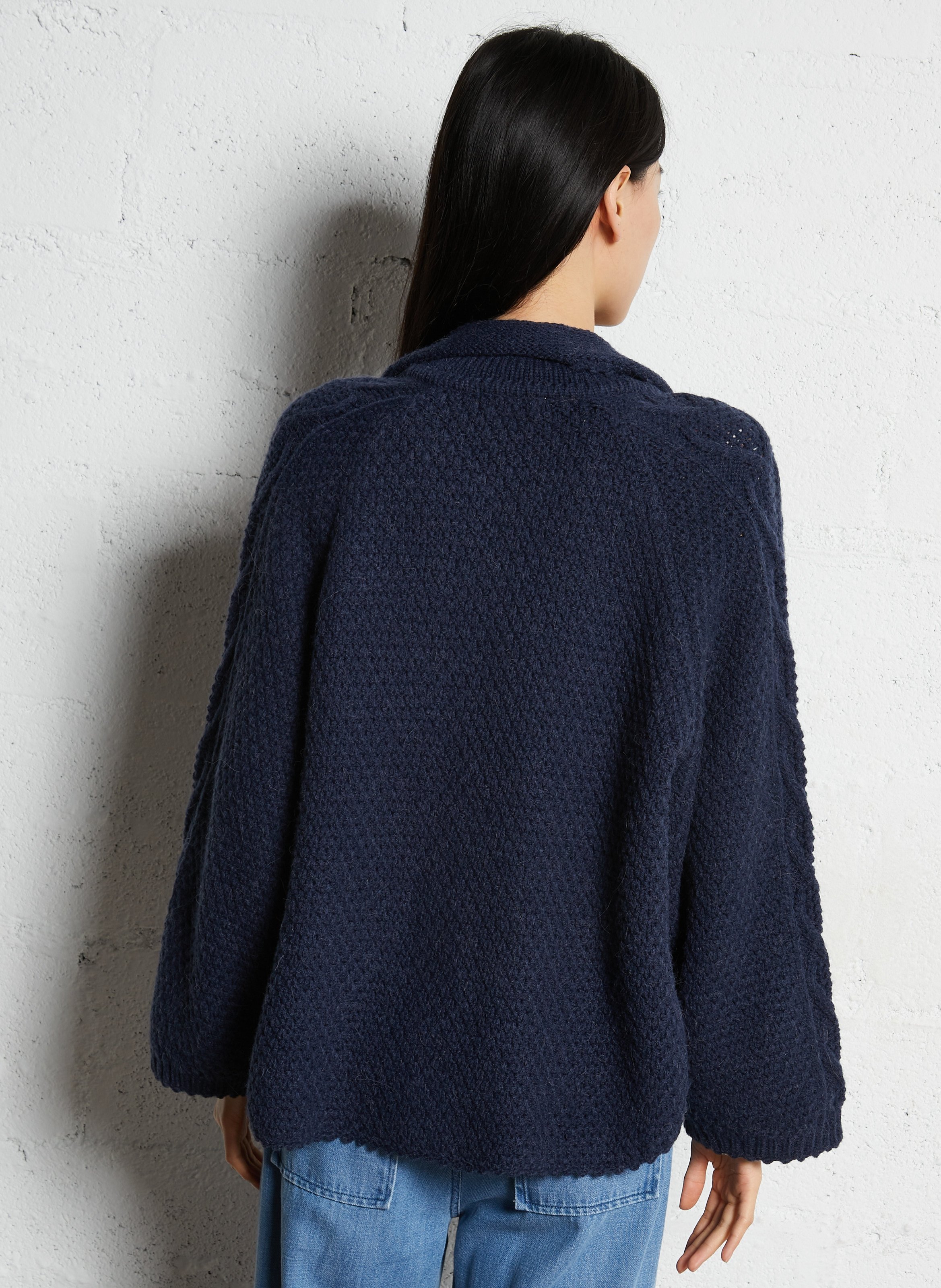 Gilet droit en maille LOUISE MISHA Bleu