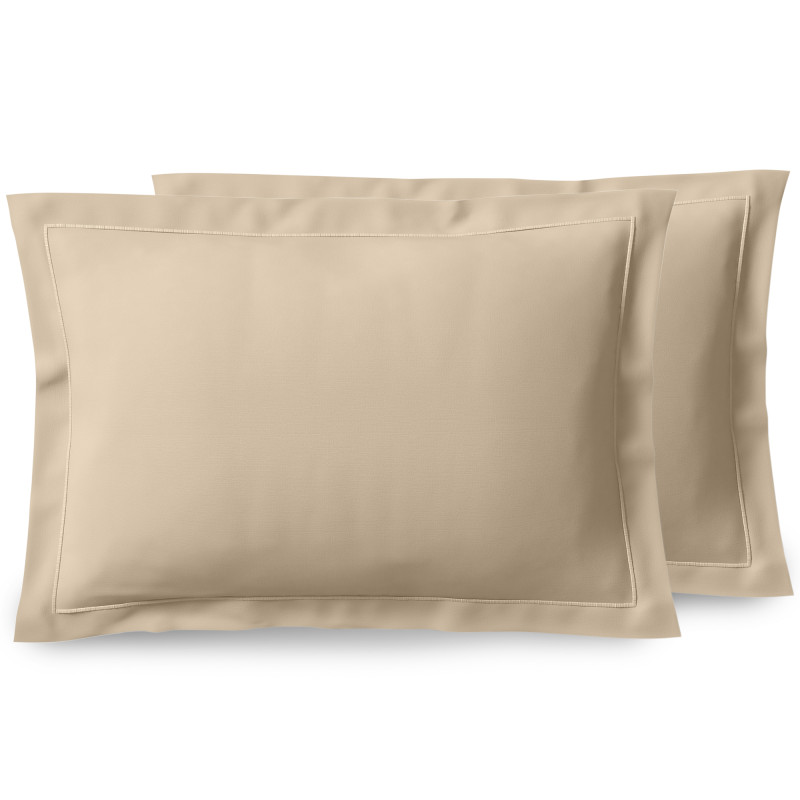 Cotton percale pillow case COTON PUR Beige