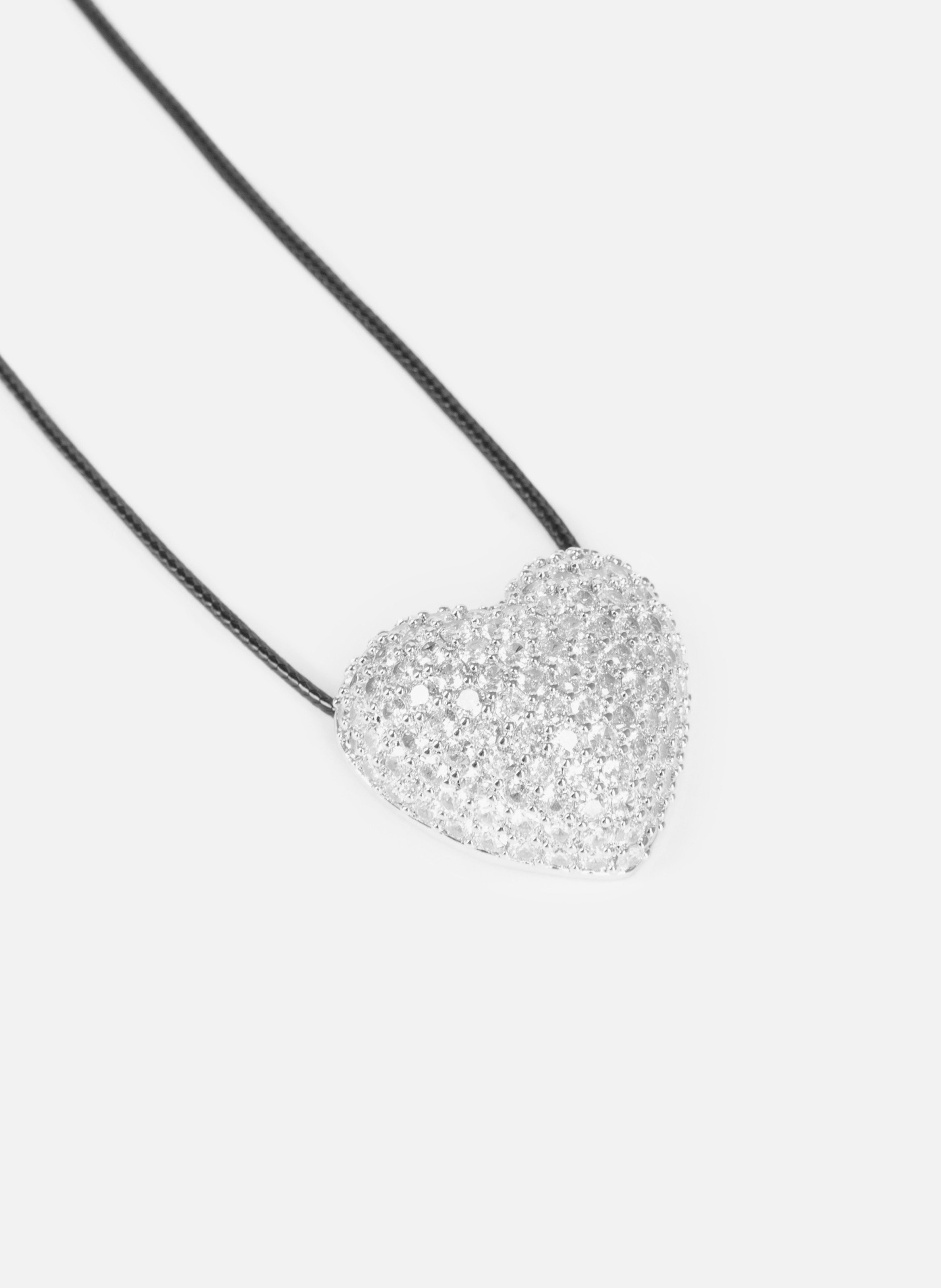 Heart-shaped rhinestone pendant necklace THE KOOPLES Grey