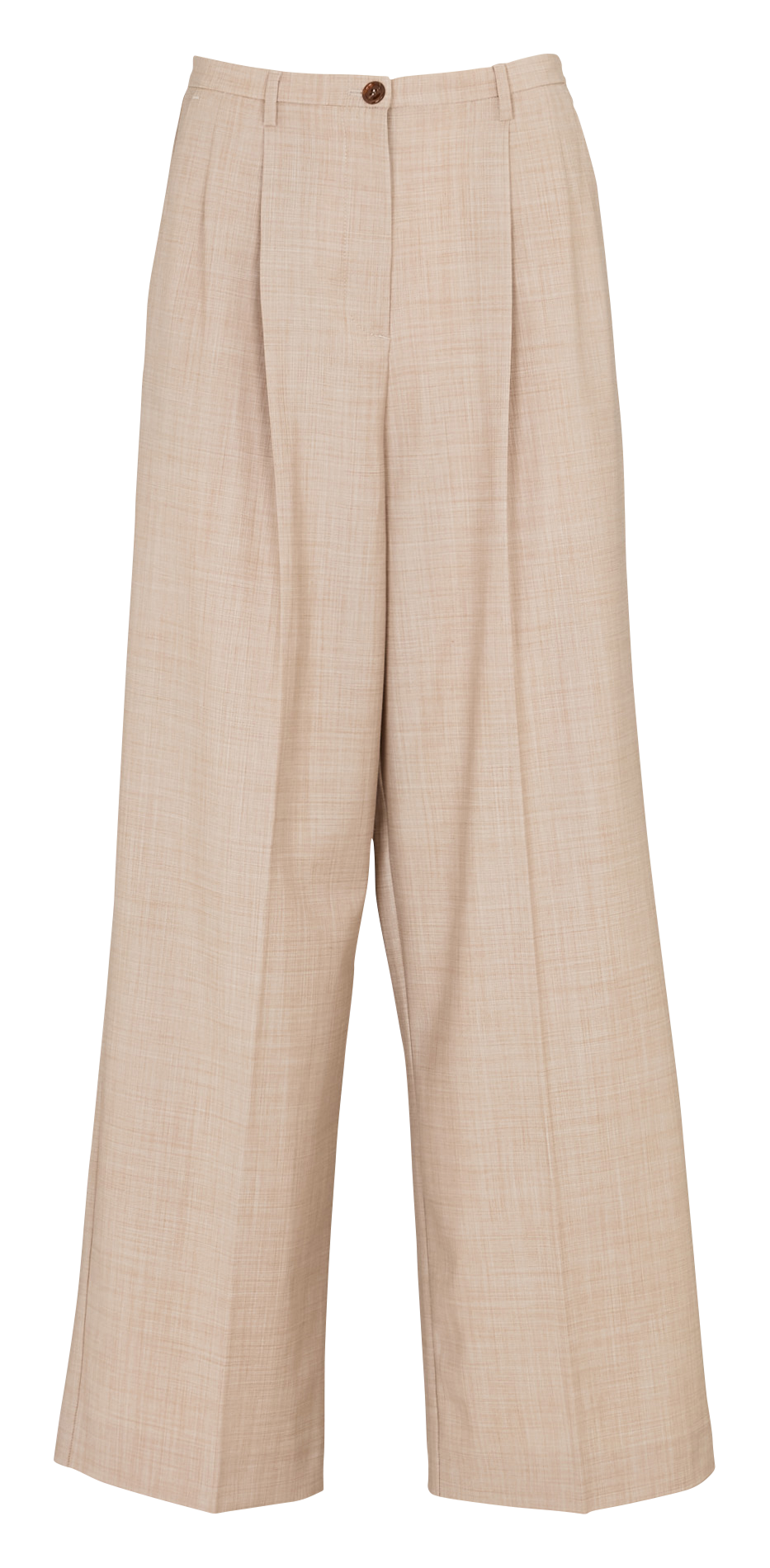 Pantalon large en laine mélangée MOMONI Beige