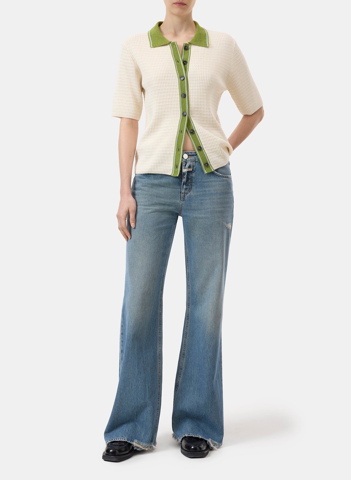 Cardigan droit col classique CLOSED Beige