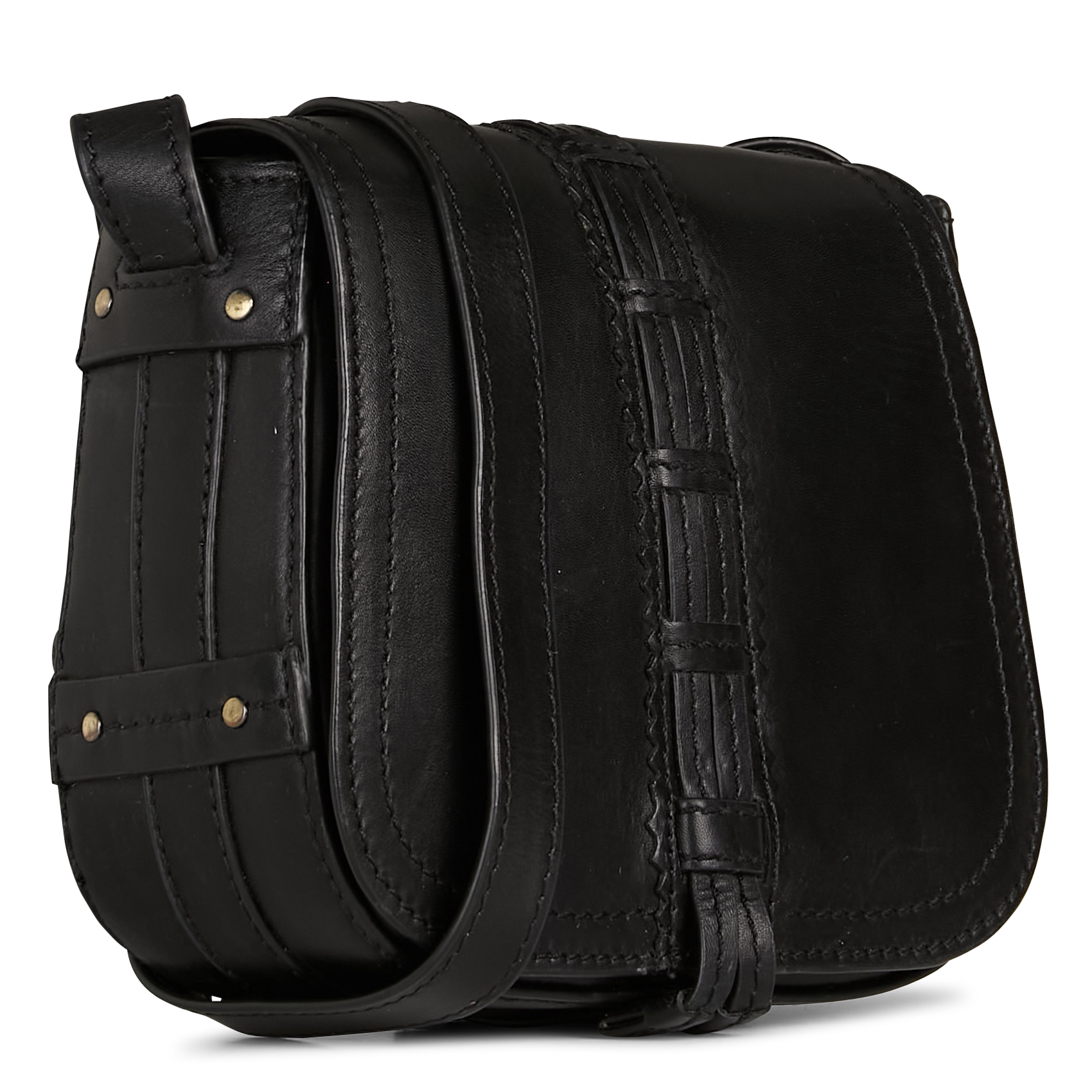 Sac bandoulière en cuir MAISON 123 Noir