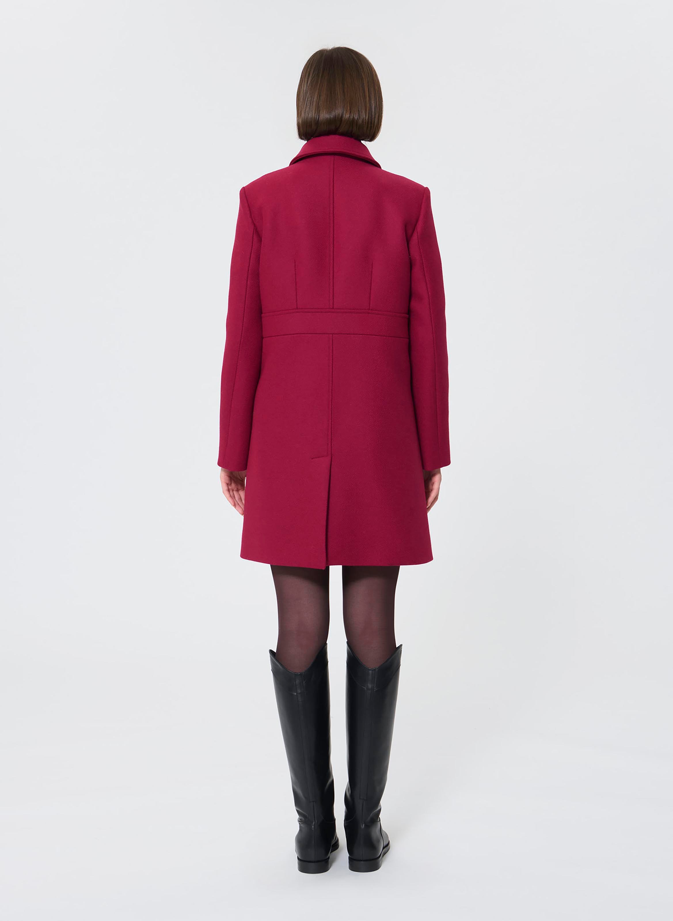 Straight wool-blend coat with classic collar TARA JARMON Red