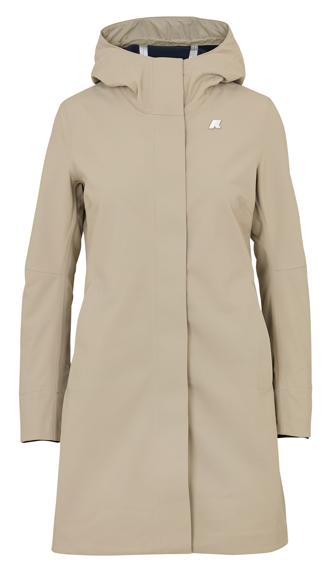 Gerade geschnittener Regenmantel mit Stehkragen K-WAY Grun