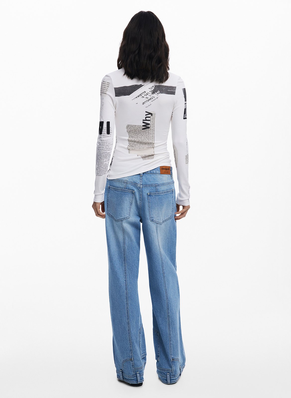 Tee-shirt col rond imprimé DESIGUAL Blanc