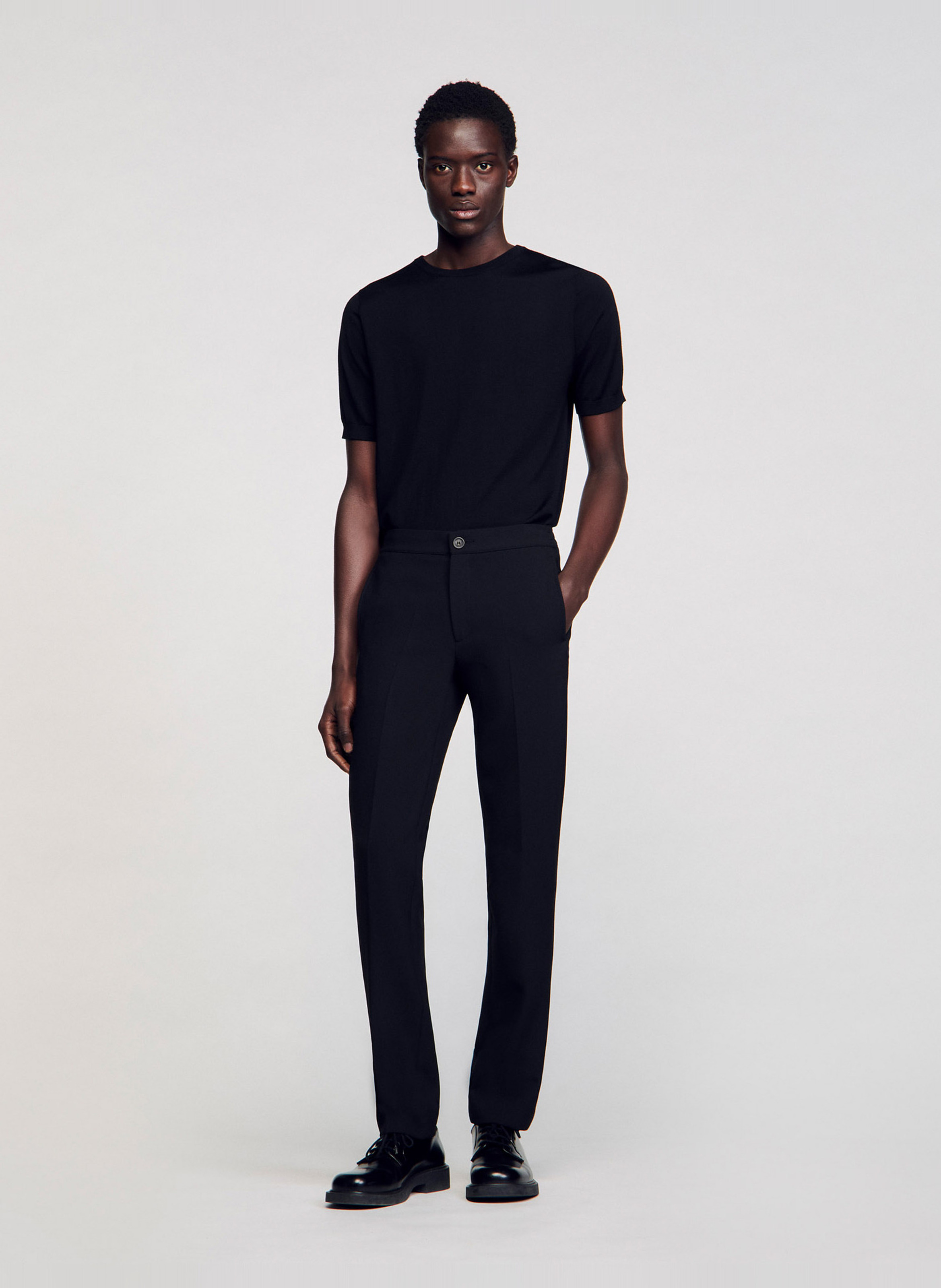 Pantalon droit  SANDRO Noir