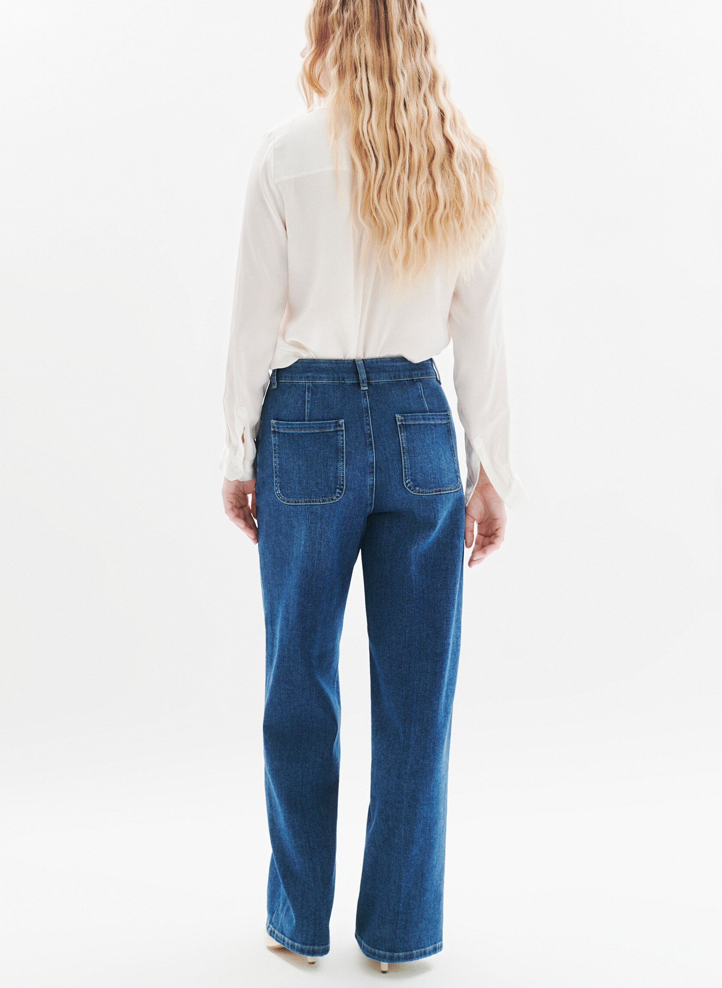 Jean large en coton mélangé CAROLL Bleu