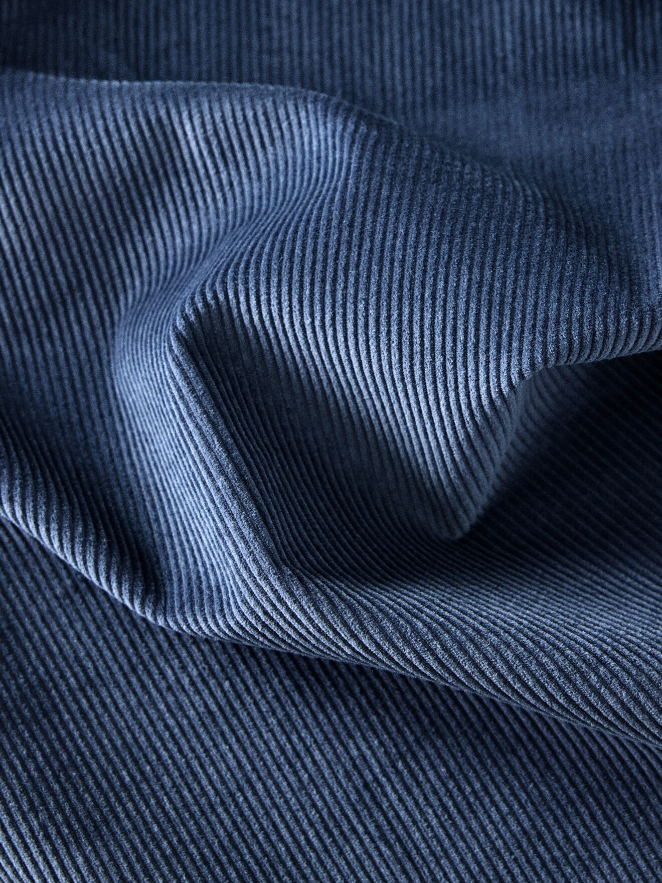 Corduroy eyelet velvet curtain CYRILLUS Blue